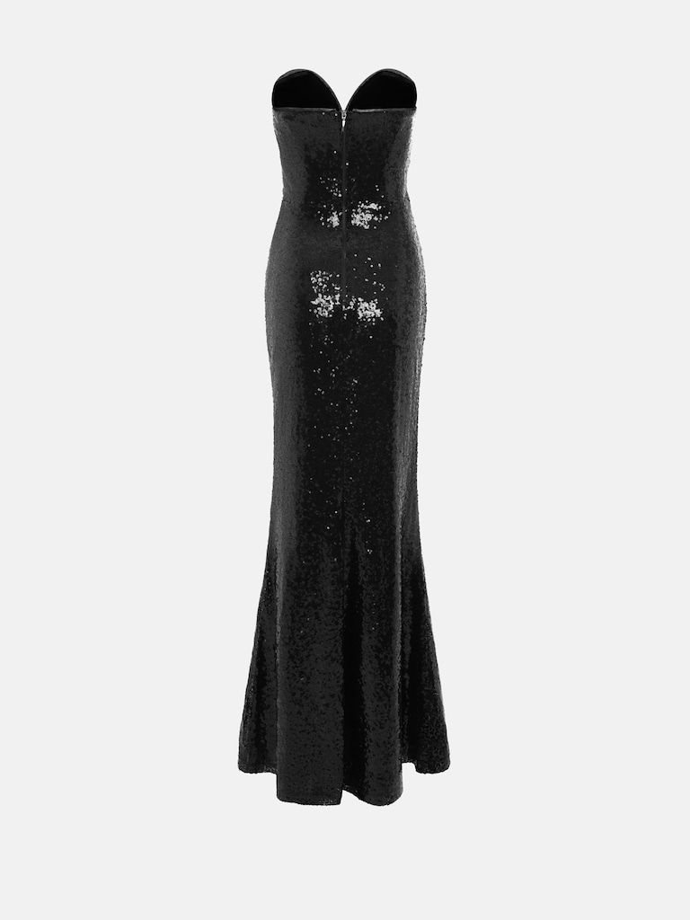 Strapless sequin maxi dress