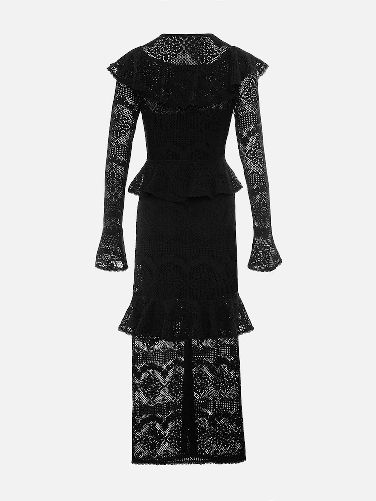 Knitted maxi dress with button fastening