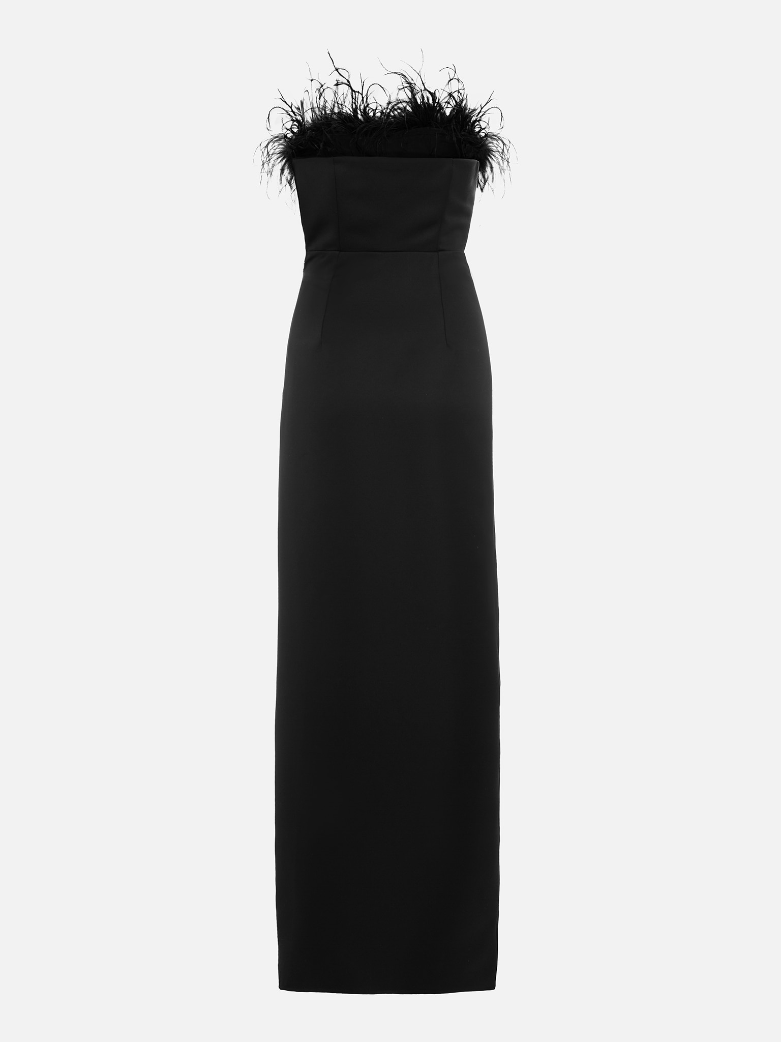 Strapless Maxi Dress With Feather Decor LICHI Online Fashion Store strapless-maxi-dress-with-feather-decor-lichi-online-fashion-store
