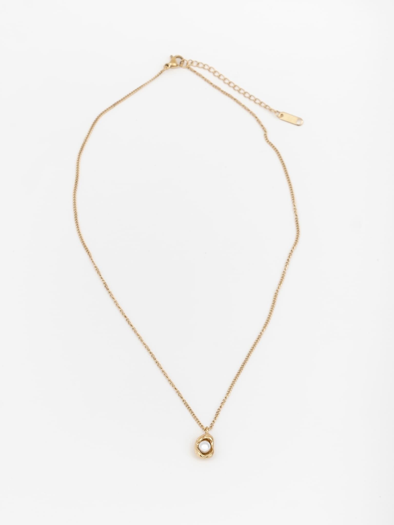 Тонкая цепь с жемчужной подвеской