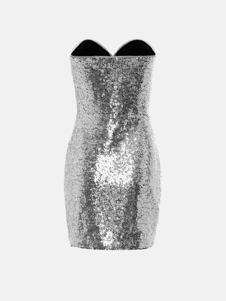 Strapless sequin mini dress