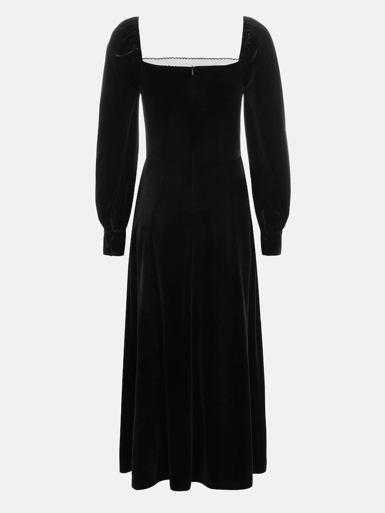 Velvet midi dress with contrasting insert :: LICHI - Online fashion store