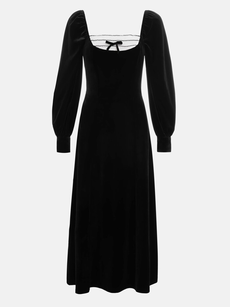 Velvet midi dress with contrasting insert :: LICHI - Online fashion store