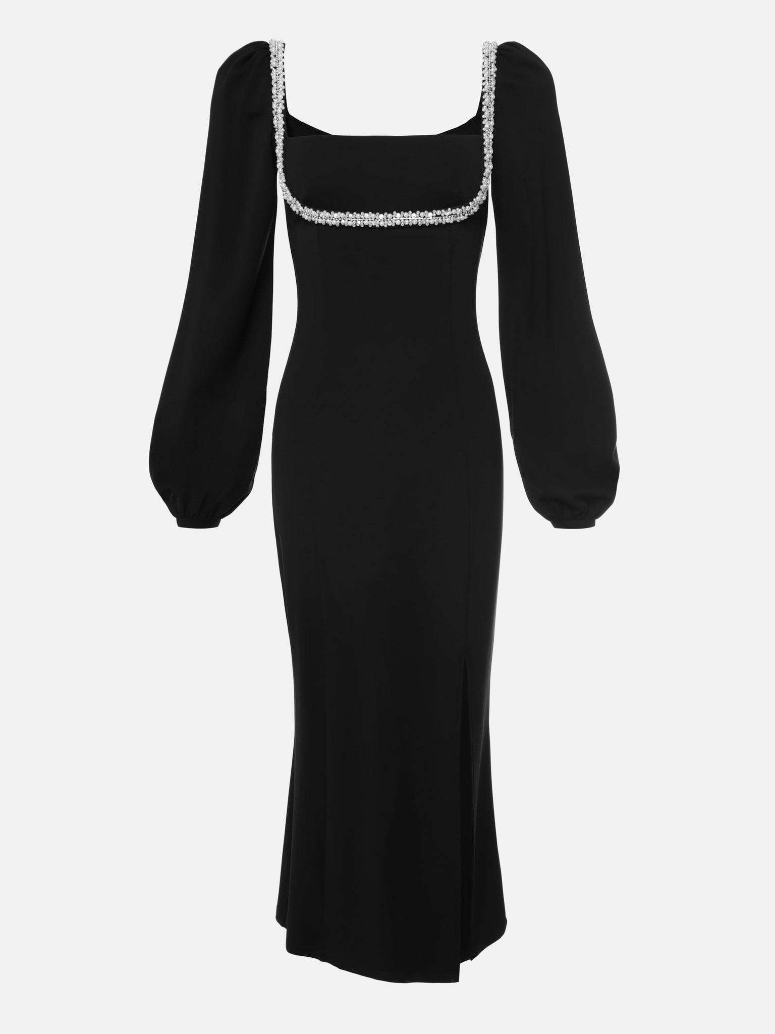 Midi dress with pearl decor on the bodice :: LICHI - Online fashion store