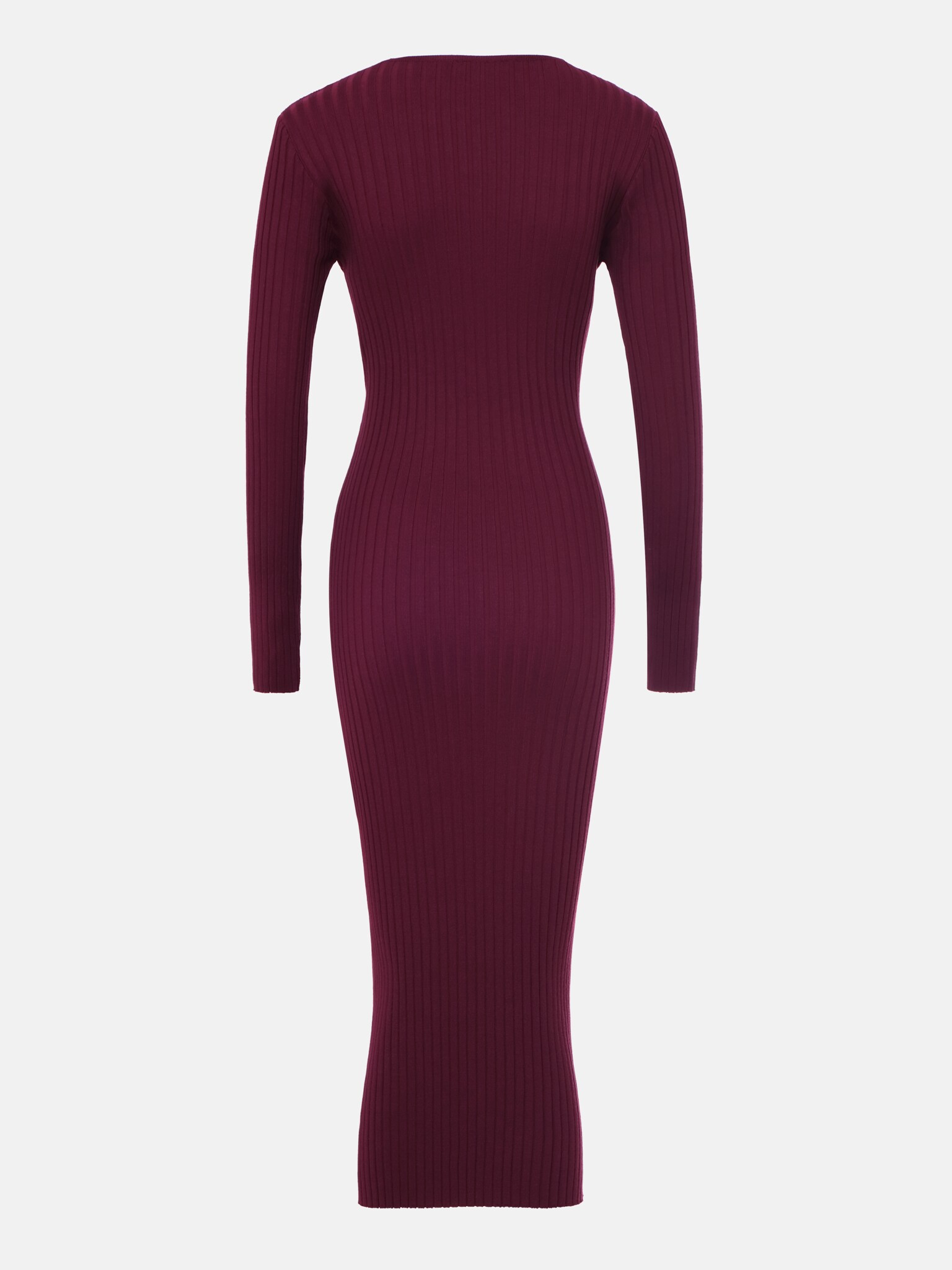 Ribbed midi dress with waist decor