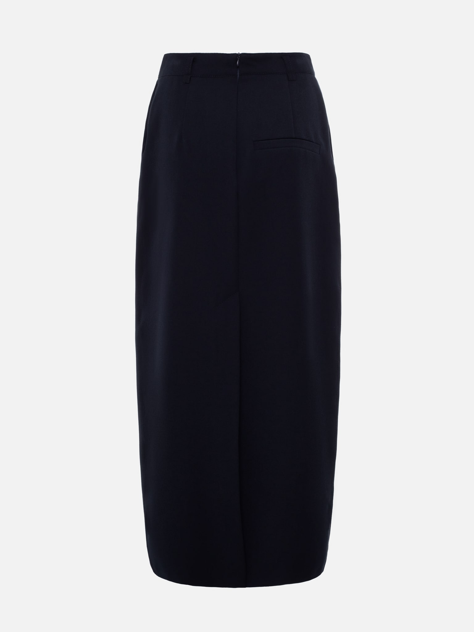 Прямая юбка миди с разрезом сзади