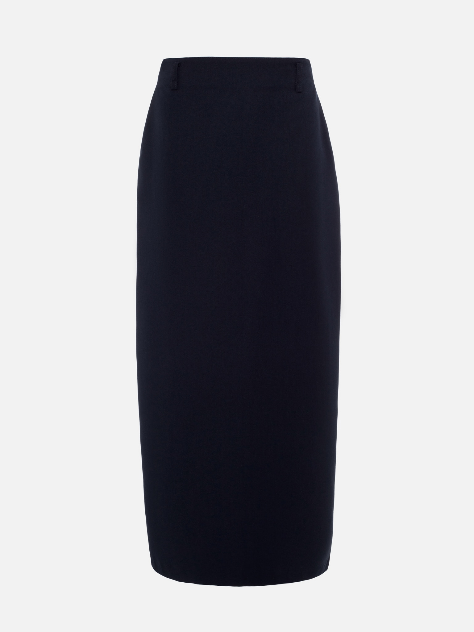 Прямая юбка миди с разрезом сзади