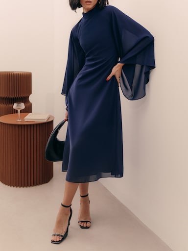 Midi dress with flared sleeves :: LICHI - Online fashion store