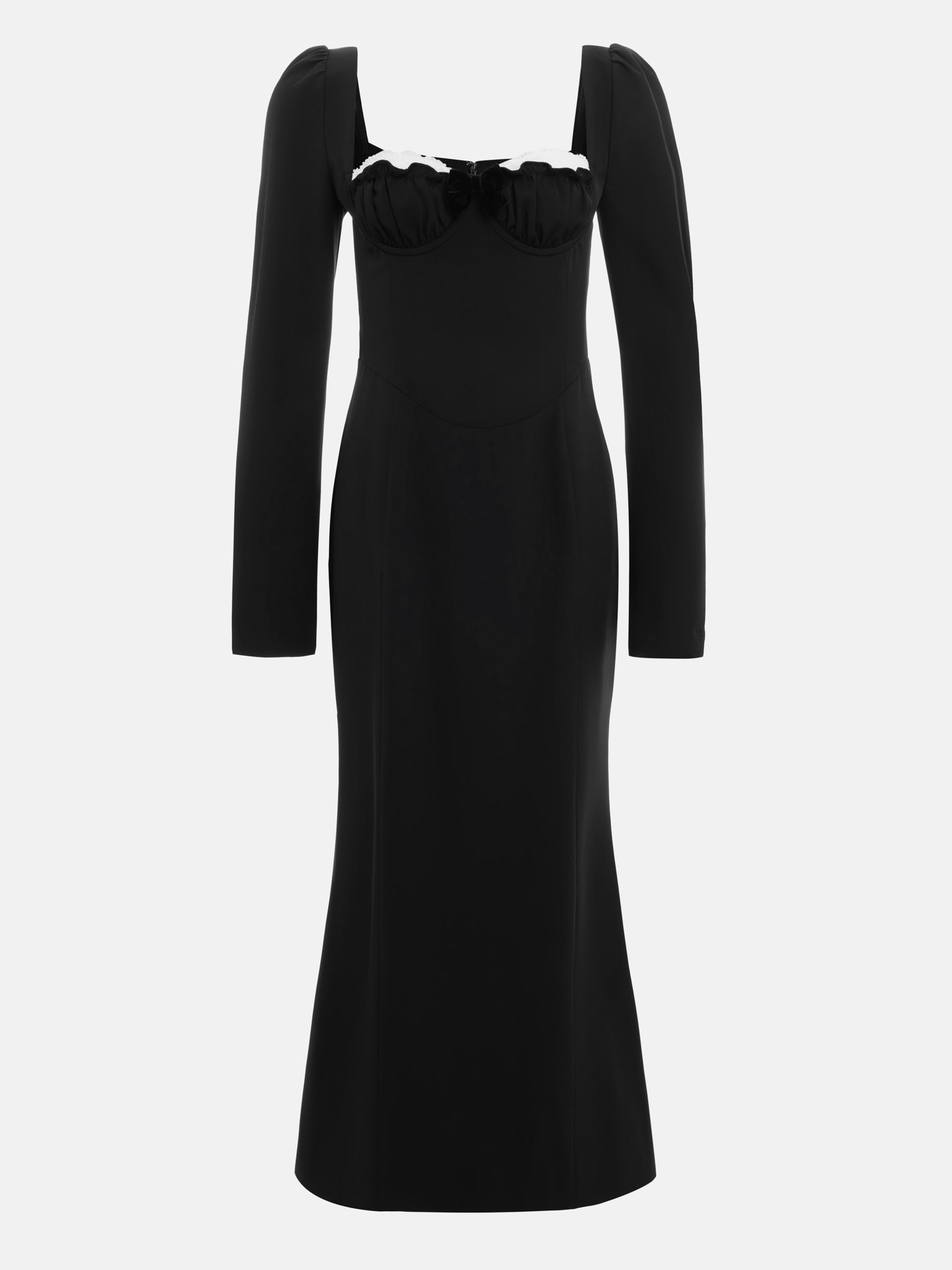 Midi Dress With Bright Lace On The Bodice LICHI Online Fashion Store midi-dress-with-bright-lace-on-the-bodice-lichi-online-fashion-store