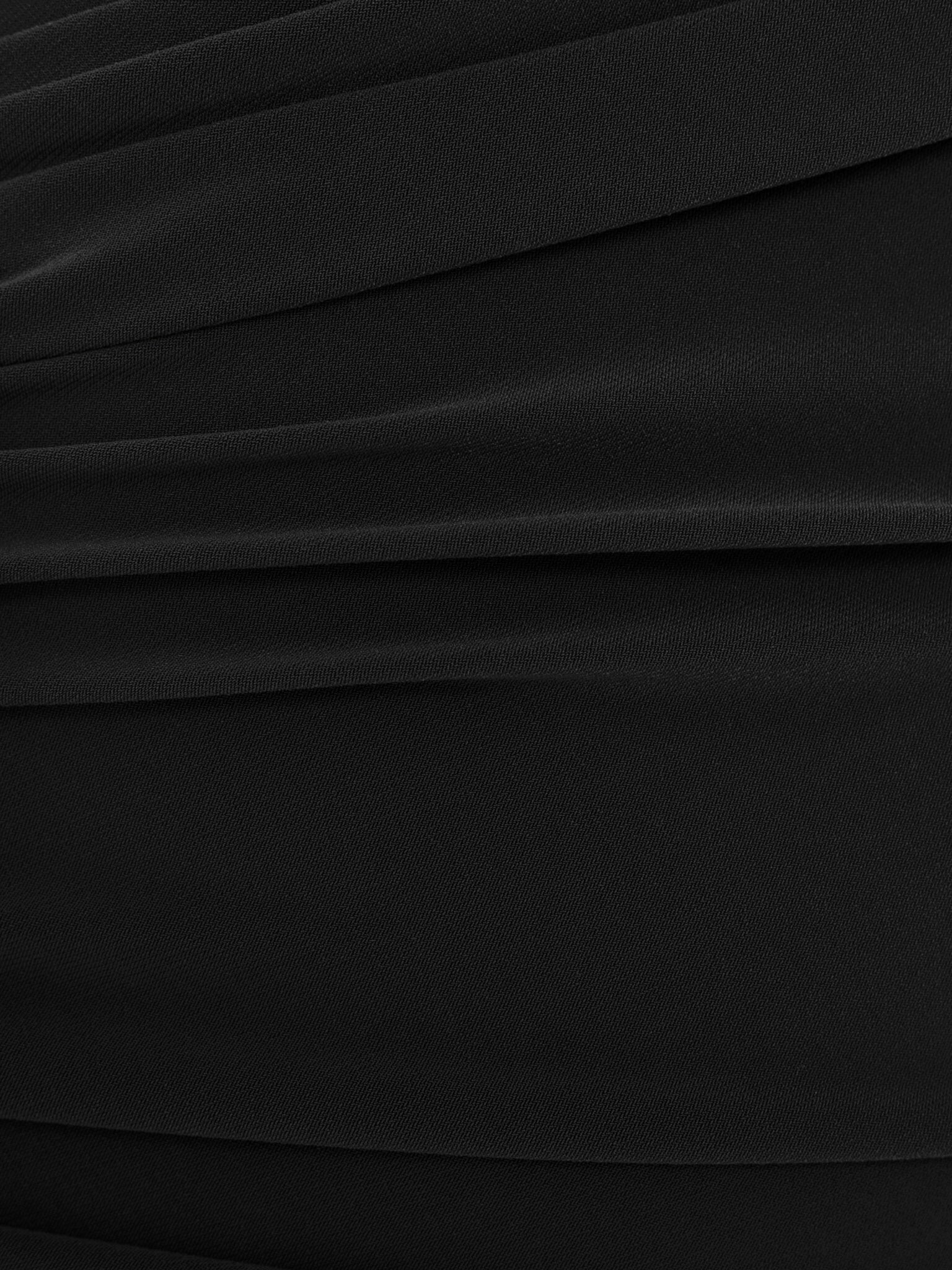 Трикотажное платье миди с асимметричными драпировками