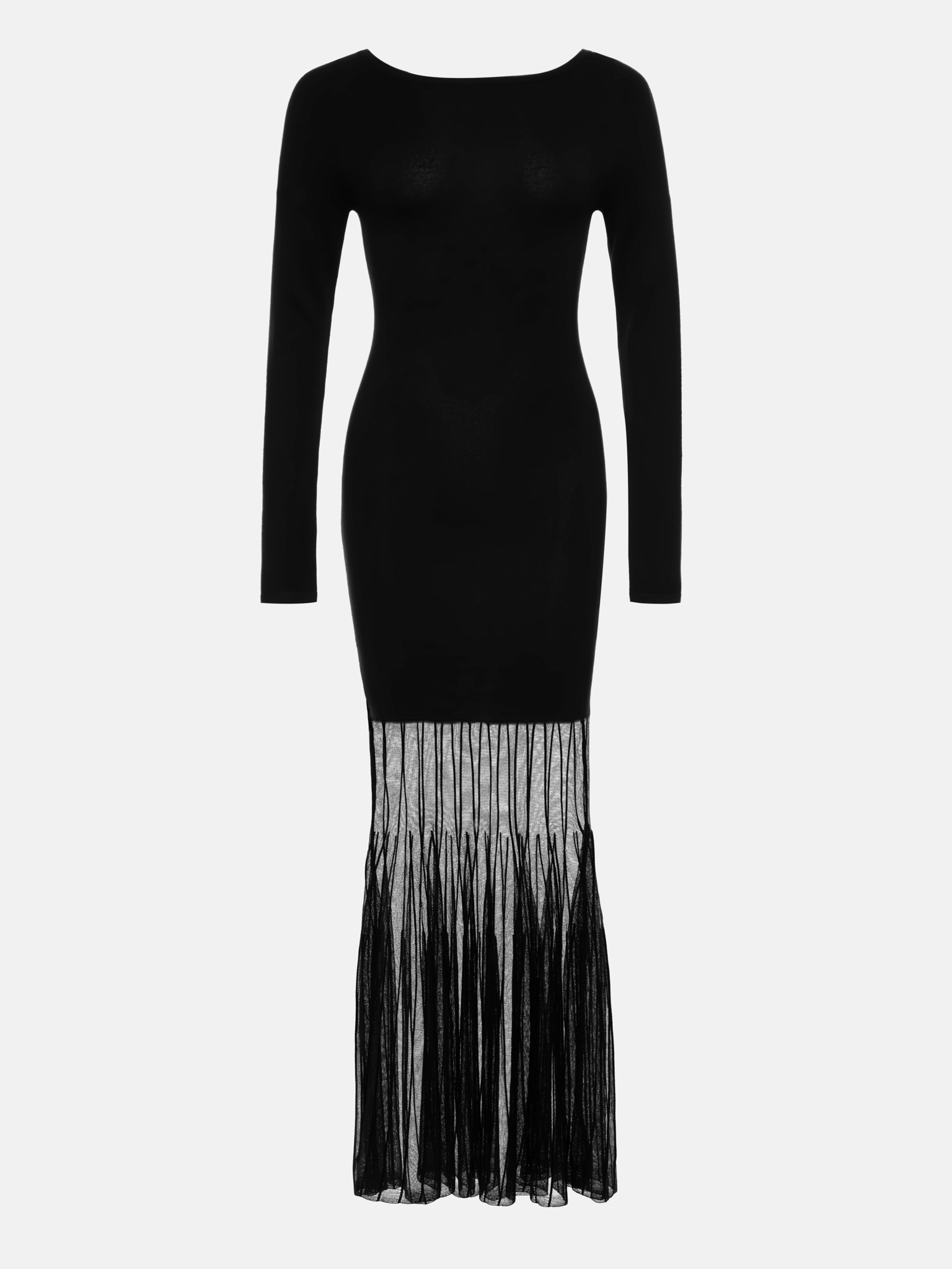 Knitted maxi dress with semi-transparent skirt :: LICHI - Online ...