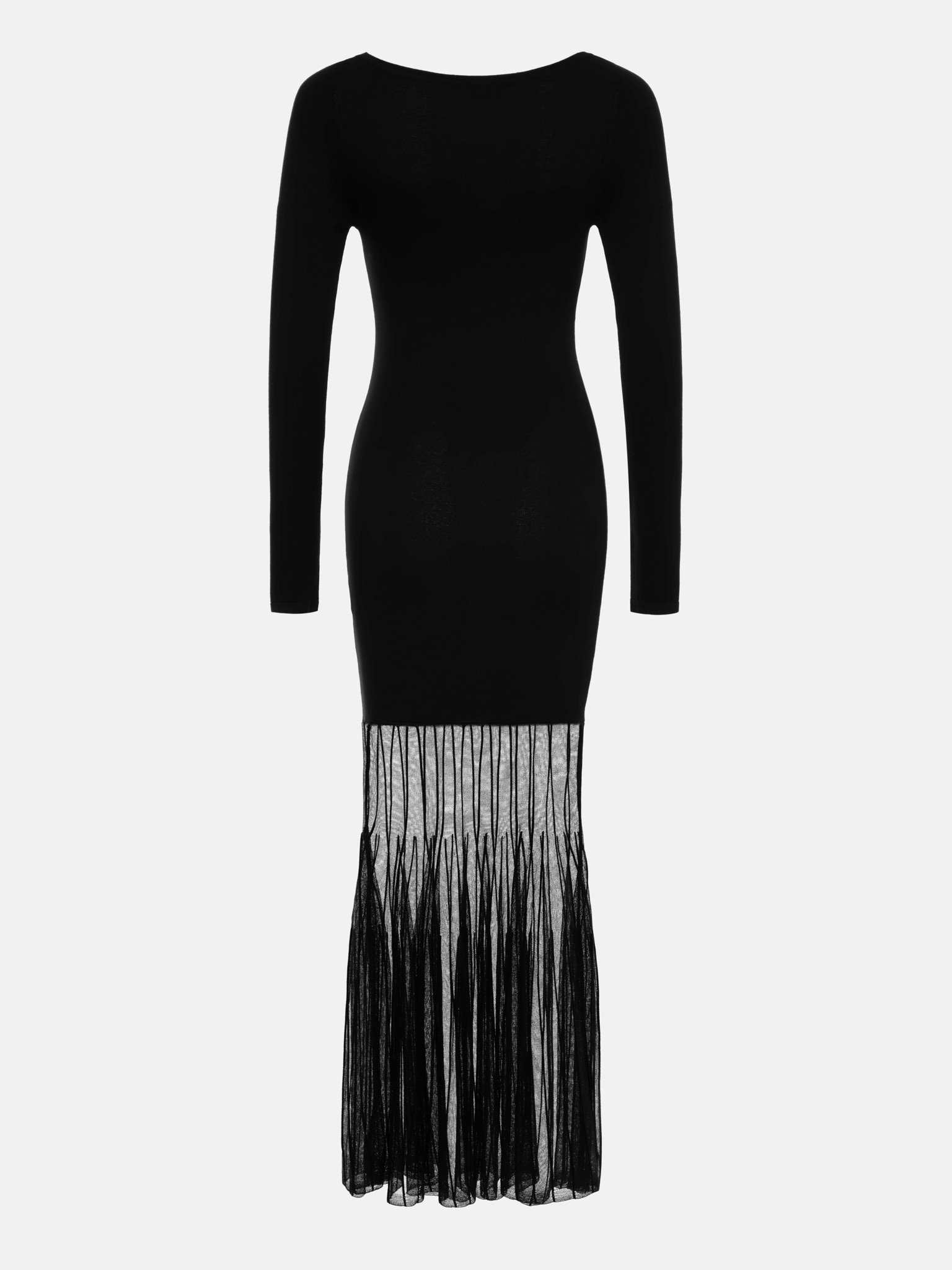 Knitted maxi dress with semi-transparent skirt :: LICHI - Online ...