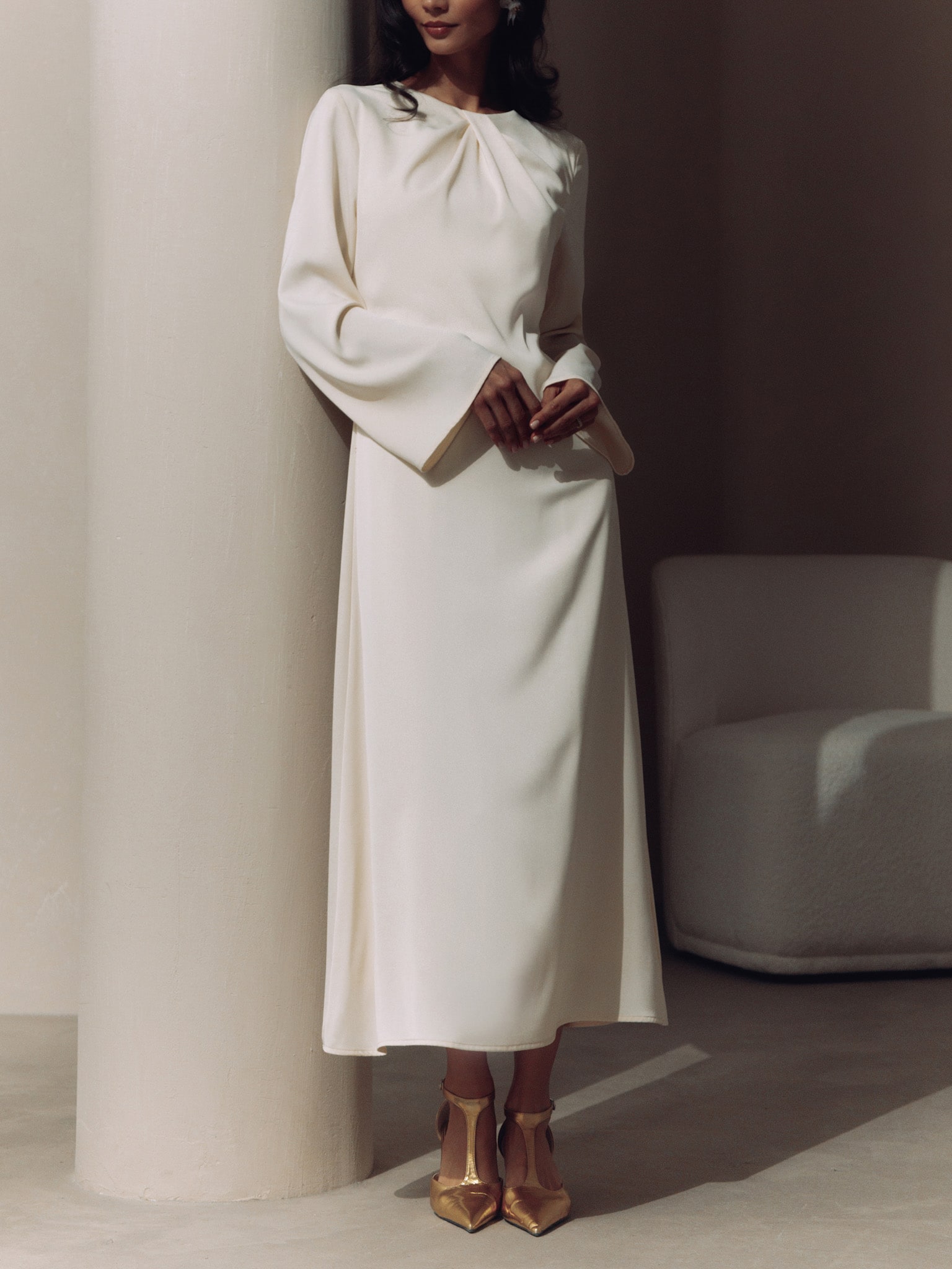 Платья макси Lichi Платье макси со сборкой на воротнике