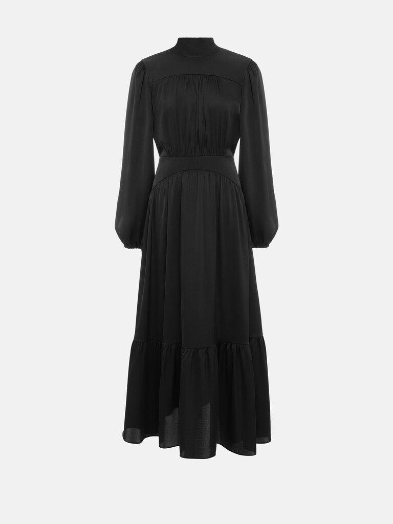 Платье макси с мелкими сборками