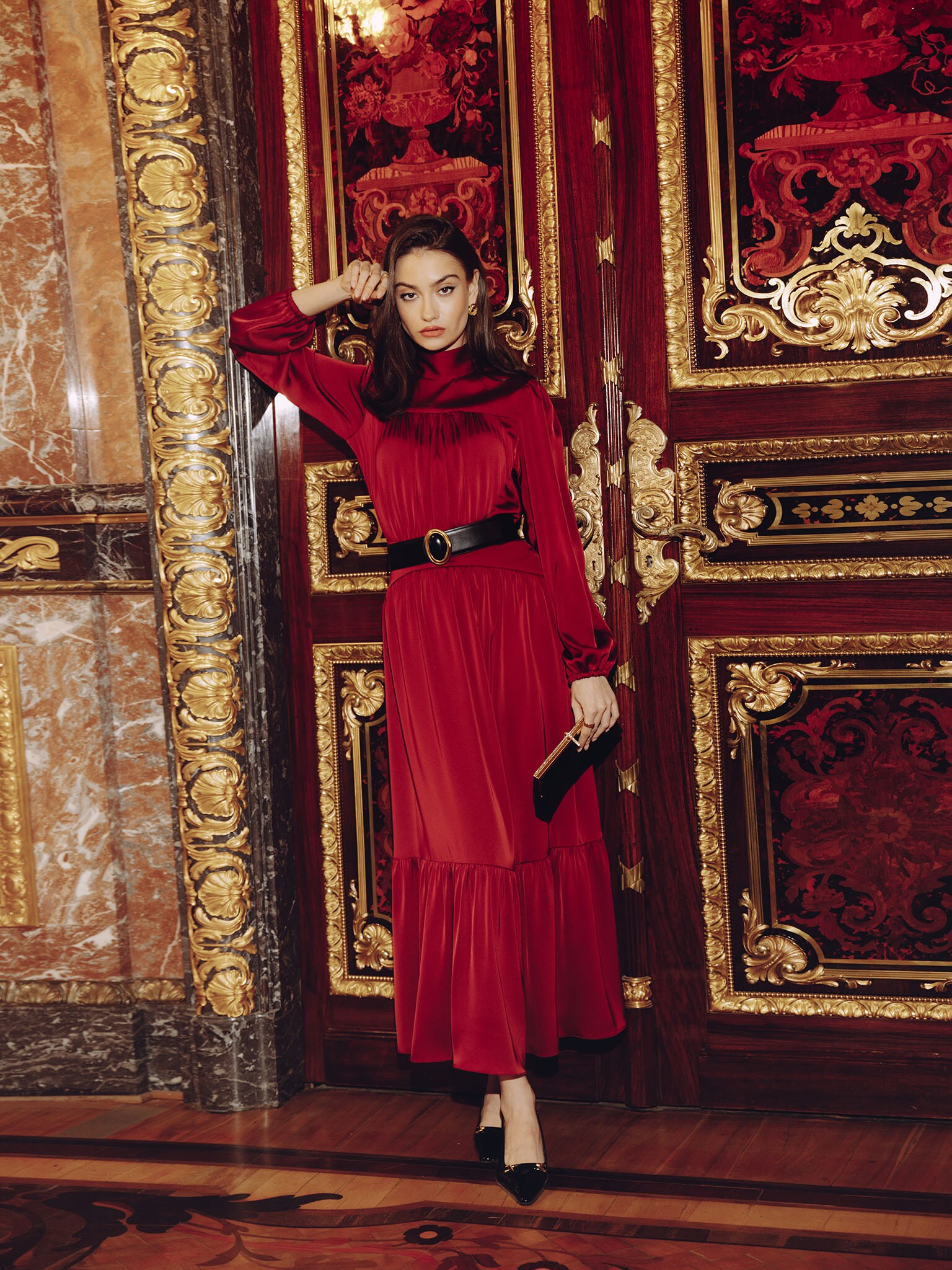 Платье макси с мелкими сборками :: LICHI - Online fashion store
