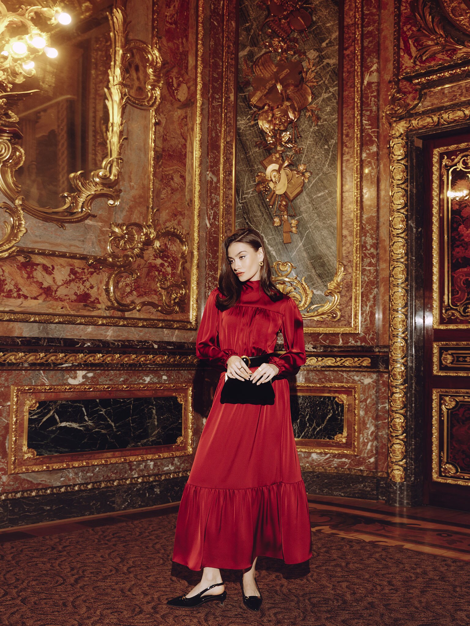 Платье макси с мелкими сборками :: LICHI - Online fashion store
