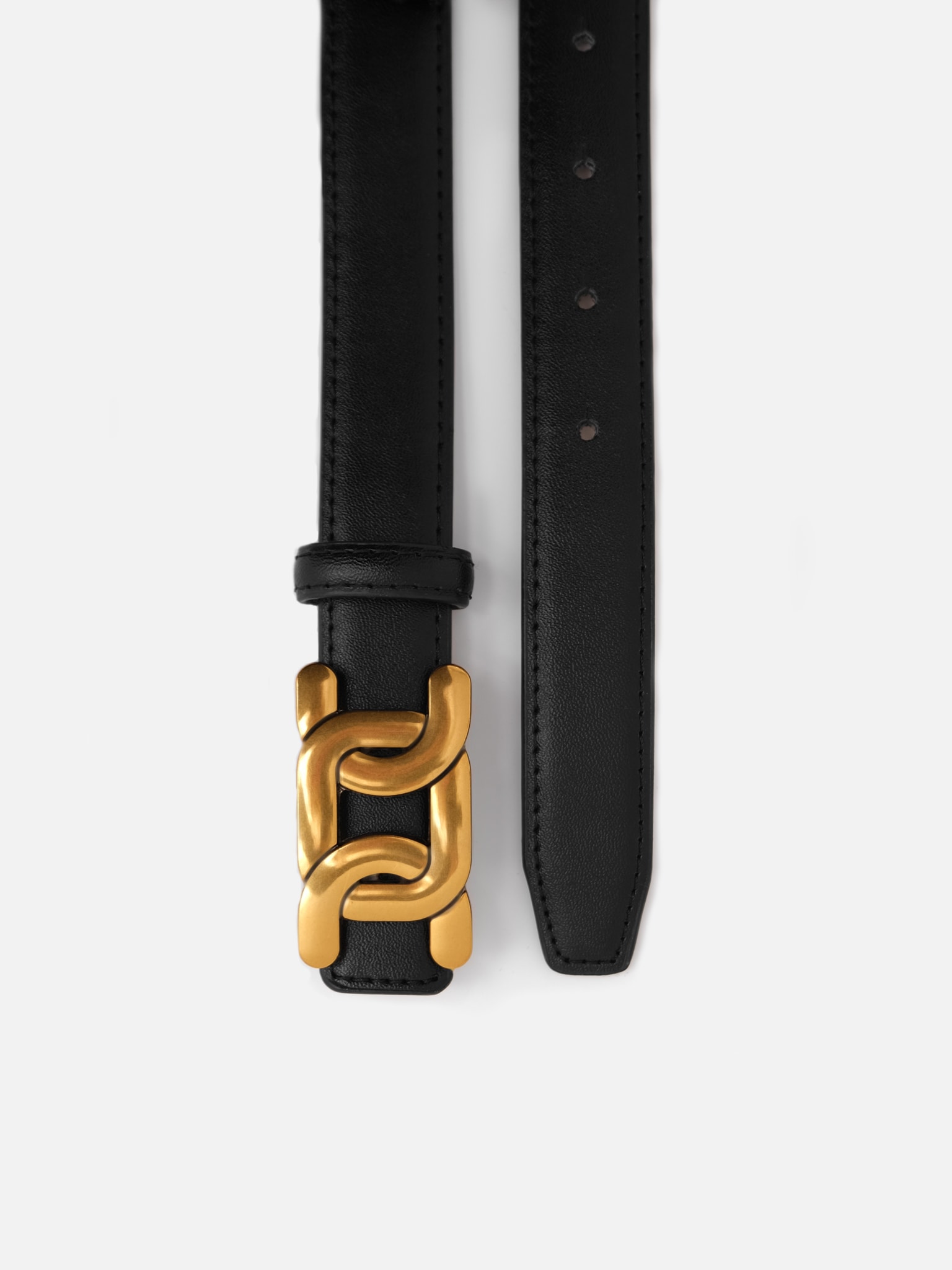 Leather belt with chain buckle :: LICHI - Online fashion store