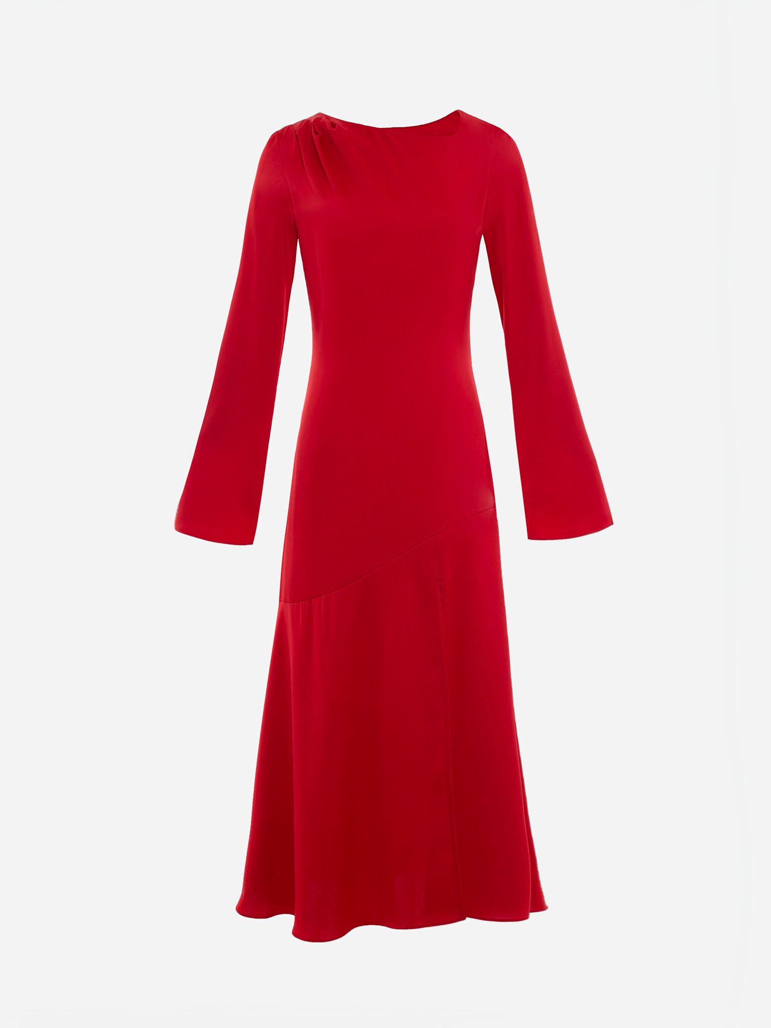 Red Midi Dress with Box Pleats and Side Pockets – Lilli Jahilo  Платья  миди, Бантовые складки, Стили платьев