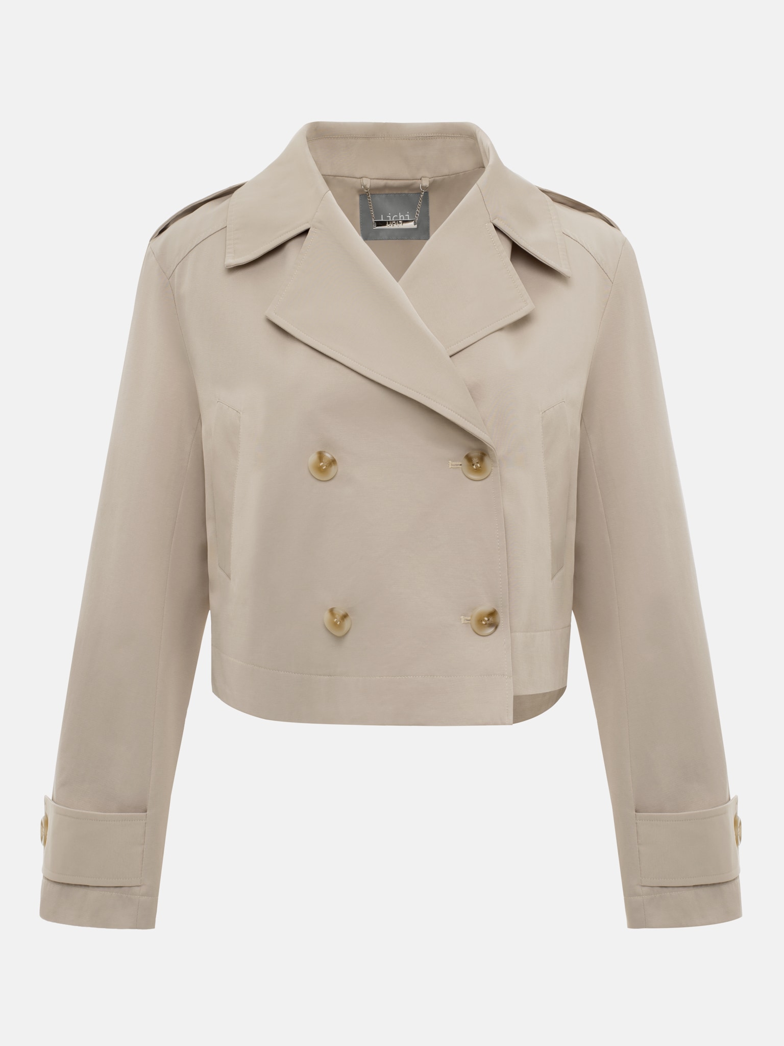 Укороченный тренч двубортного кроя