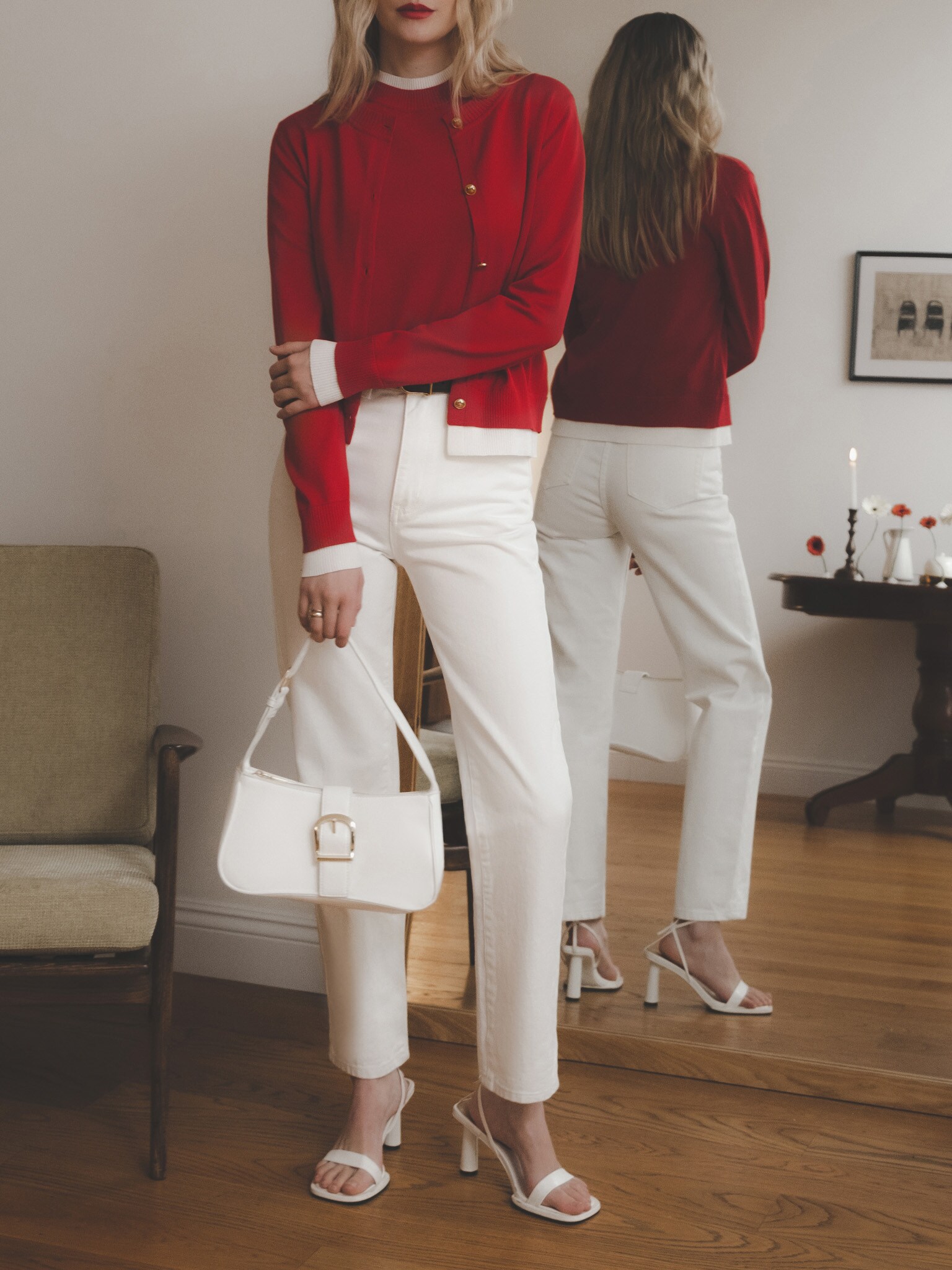 Jersey top with contrasting collar