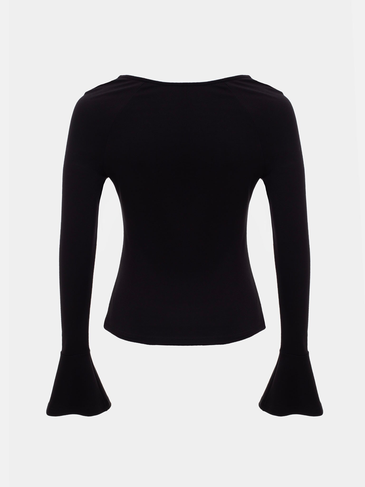 Fitted top with voluminous cuffs and accent buttons :: LICHI - Online ...