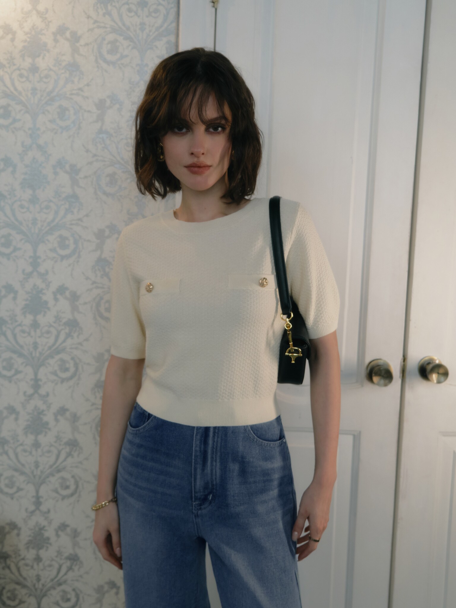 Jersey top with chest pockets