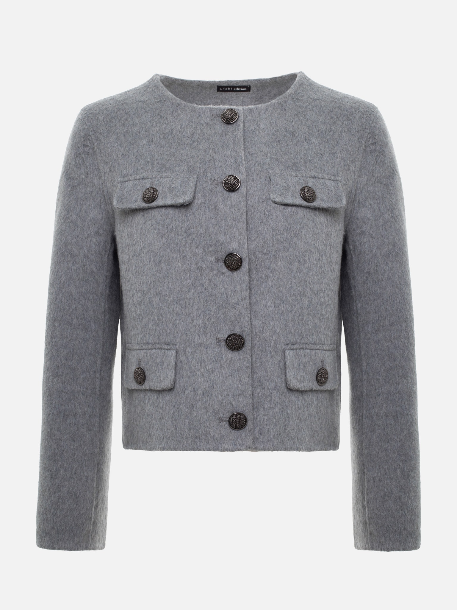 Woollen straight jacket with large buttons