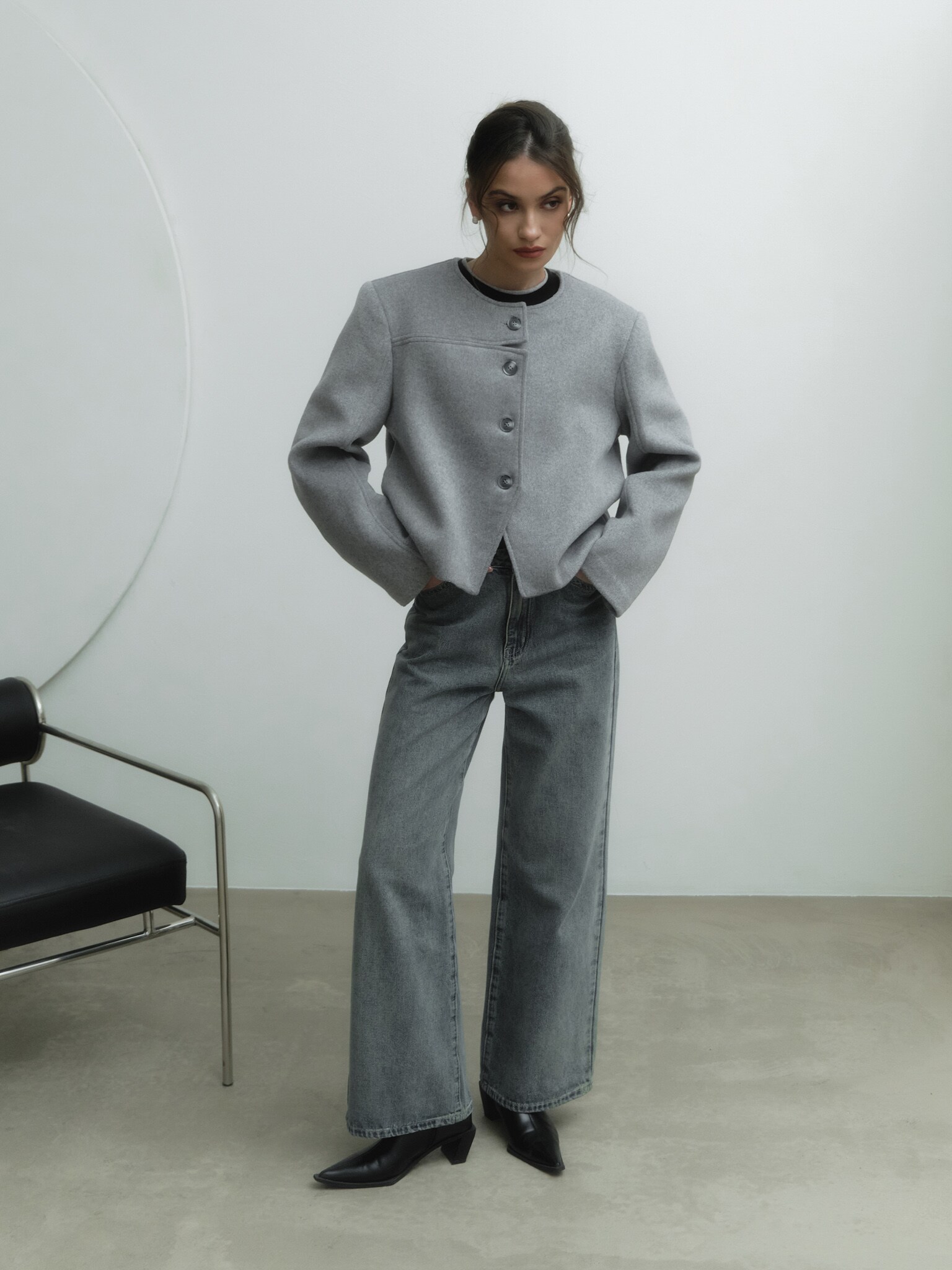 Шерстяной жакет с крупными пуговицами :: LICHI - Online fashion store