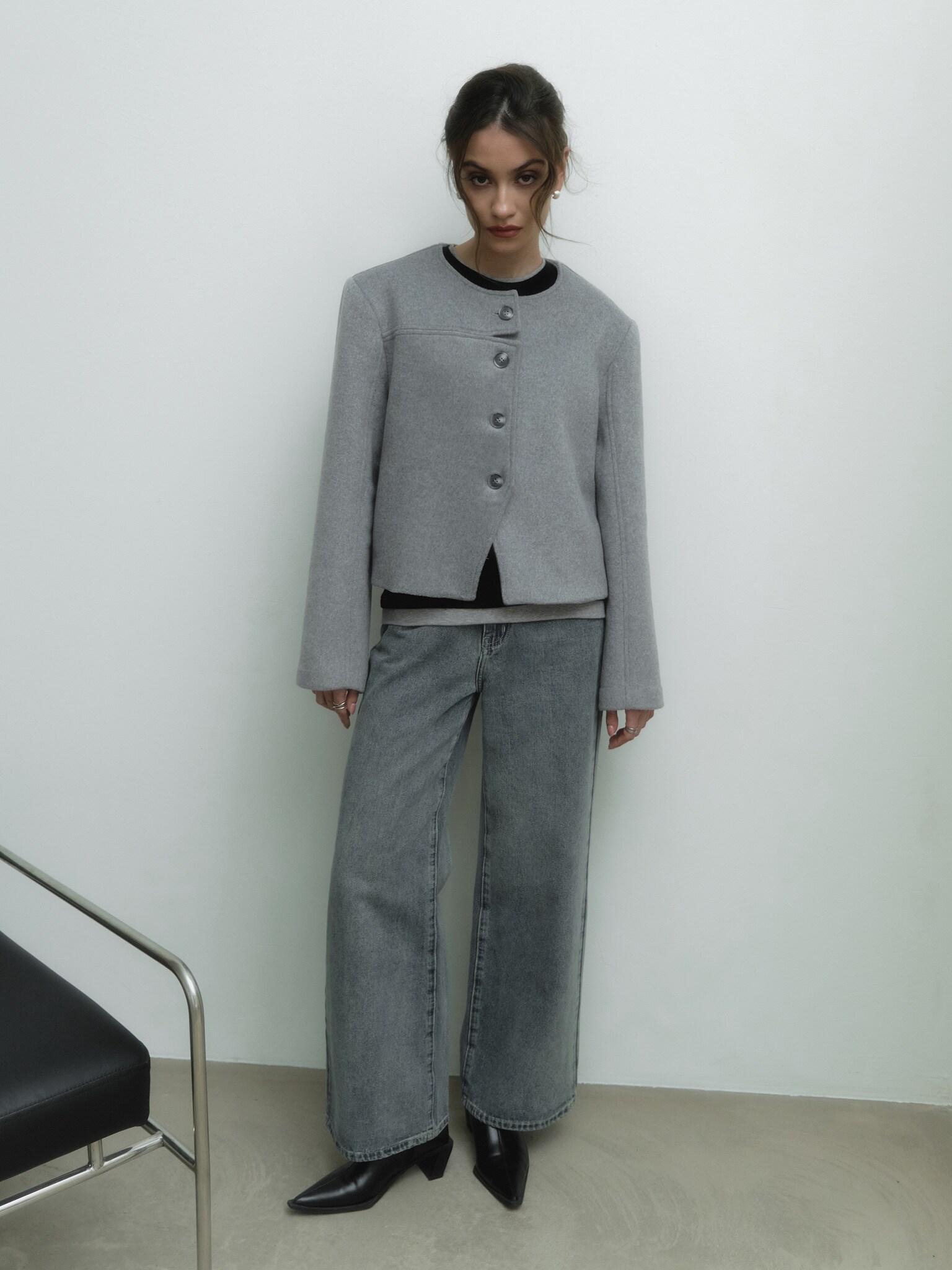 Шерстяной жакет с крупными пуговицами :: LICHI - Online fashion store