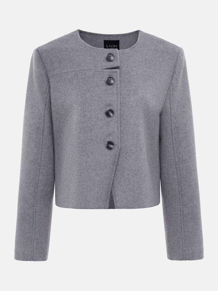 Woollen jacket with large buttons