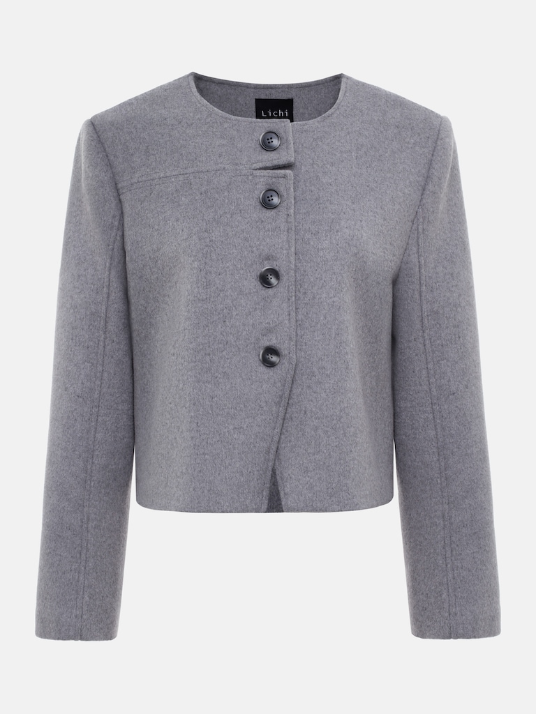 Woollen jacket with large buttons