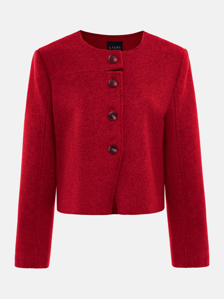 Woollen jacket with large buttons