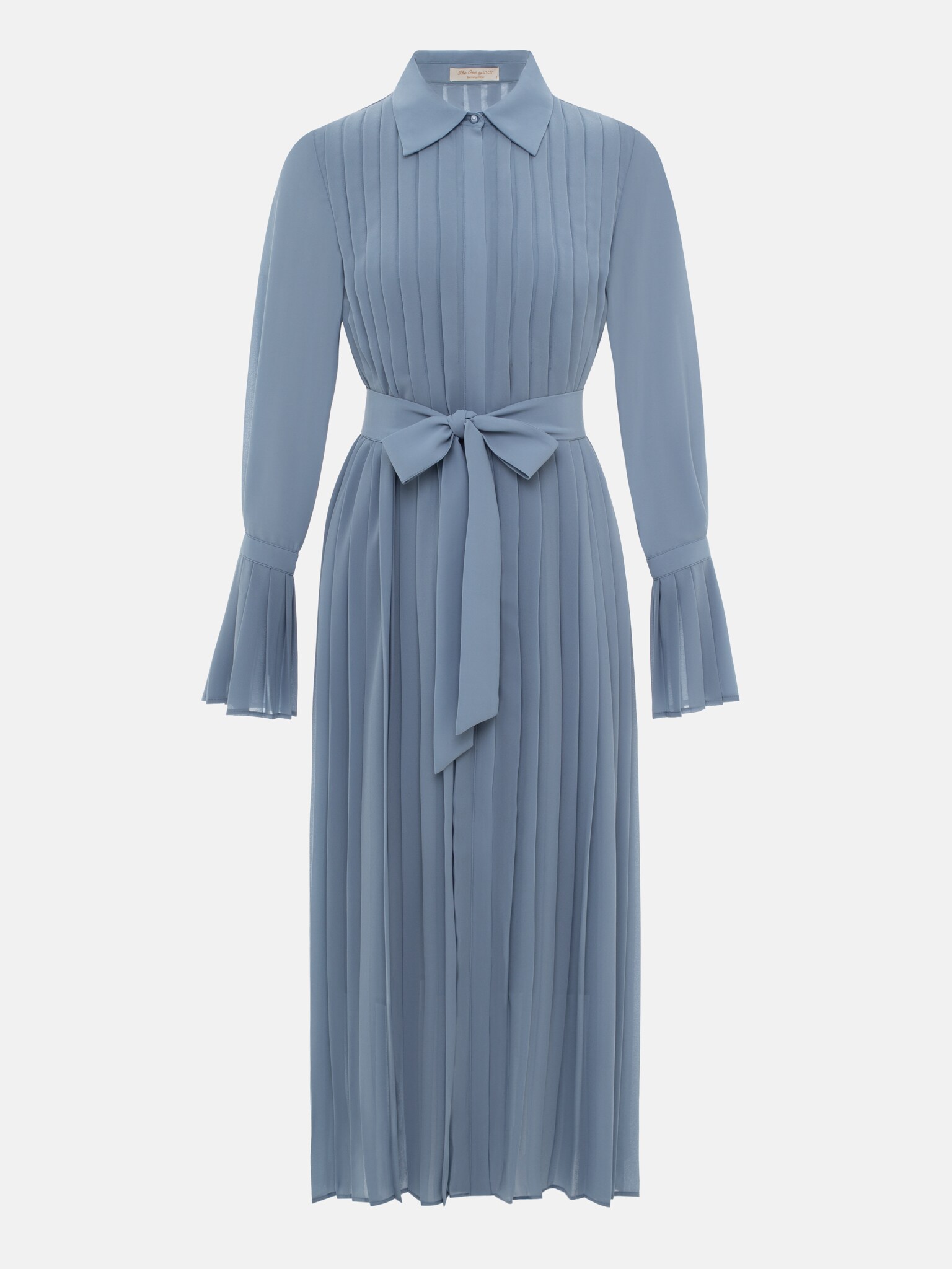 Платье миди с крупной плиссировкой