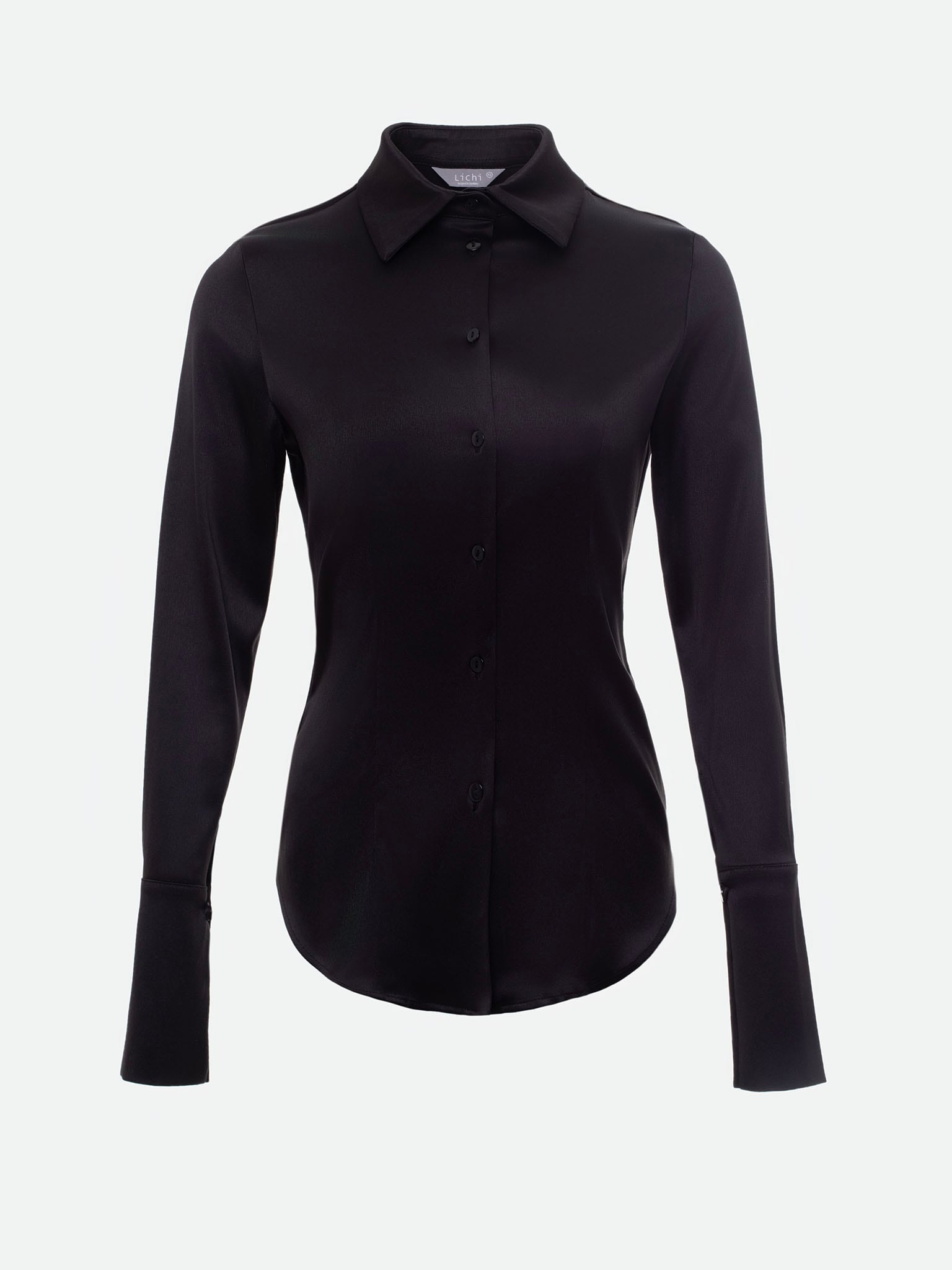 Fitted satin shirt