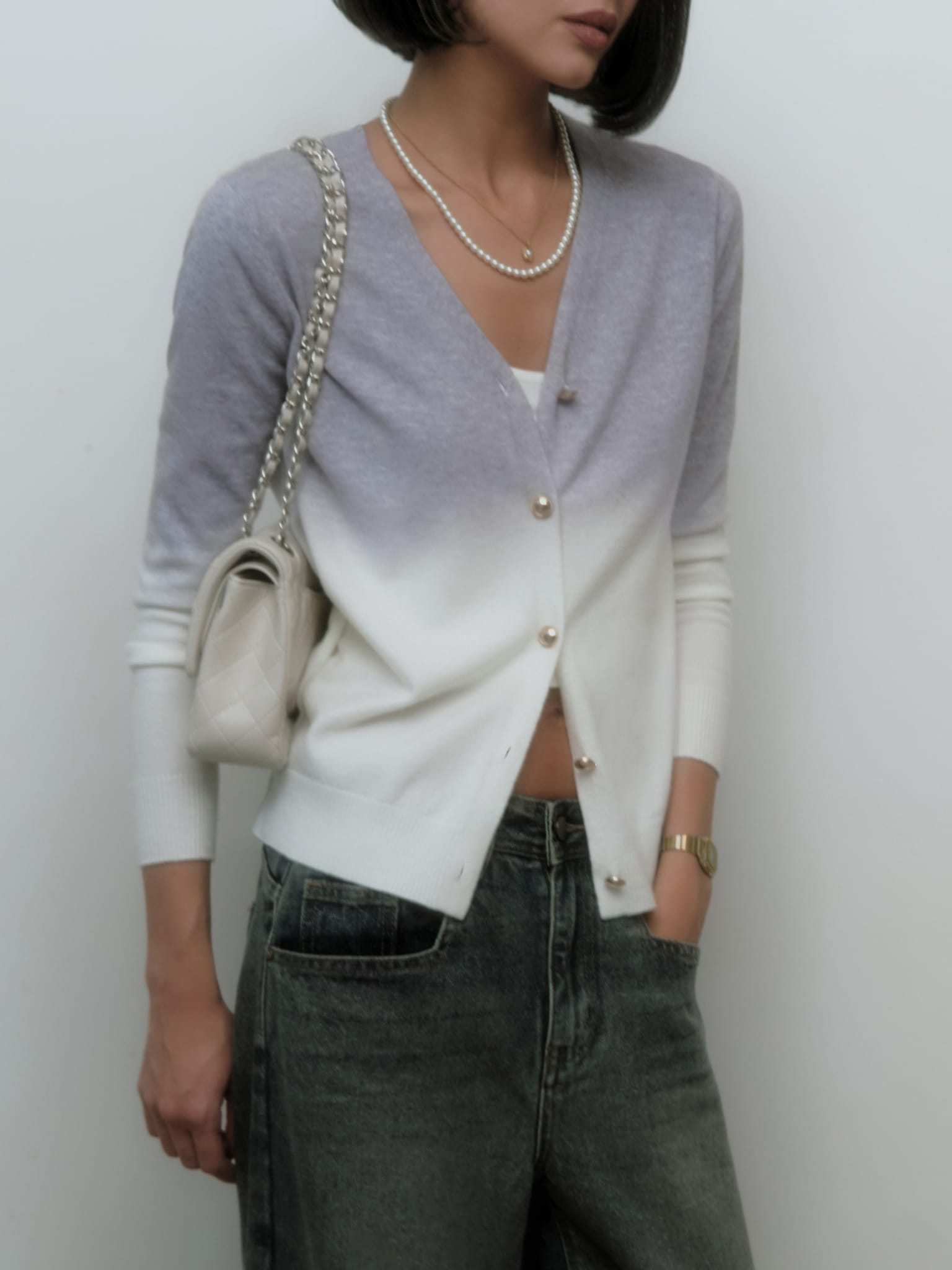 Трикотажный кардиган с градиентом