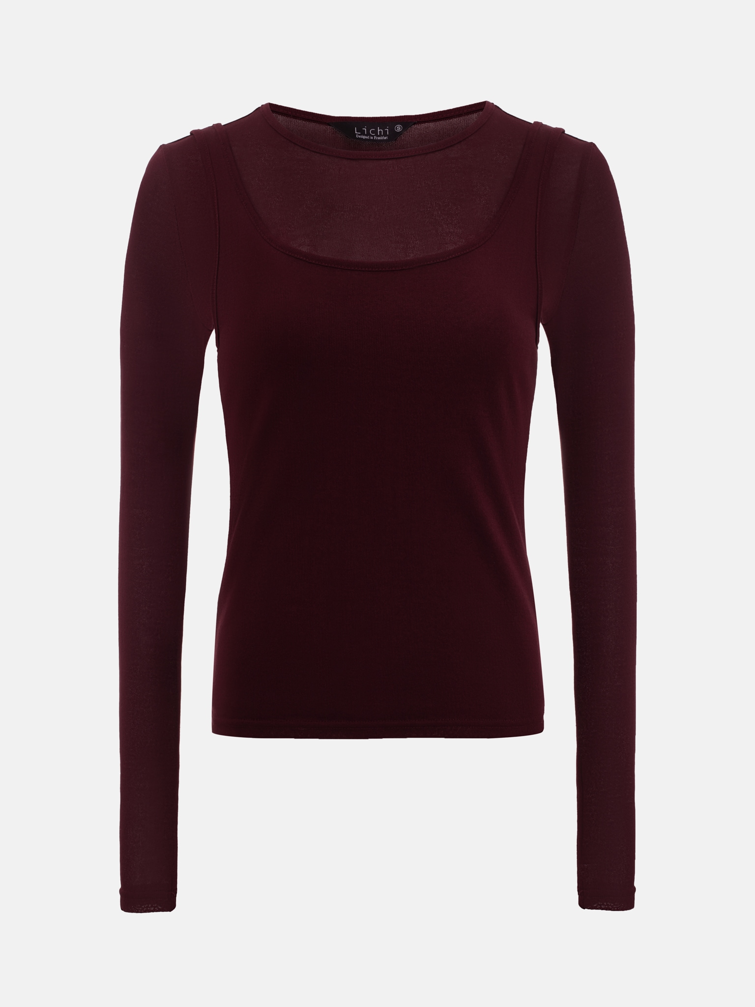 Лонгслив из полупрозрачной ткани с майкой