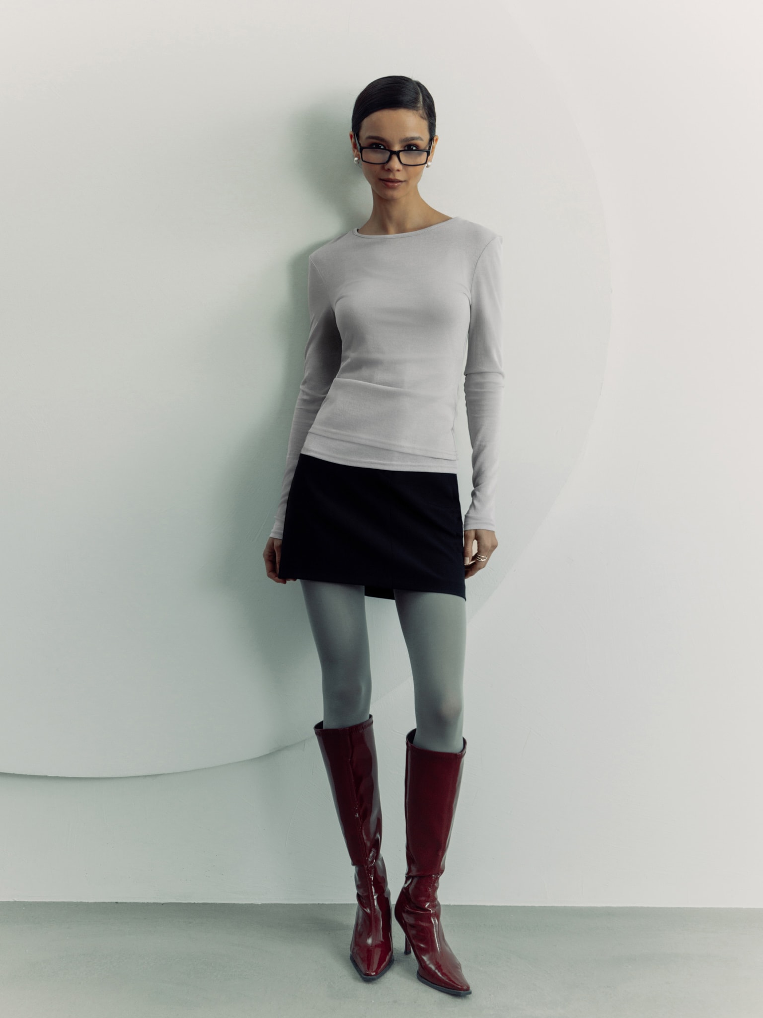 Лонгслив из полупрозрачной ткани с майкой