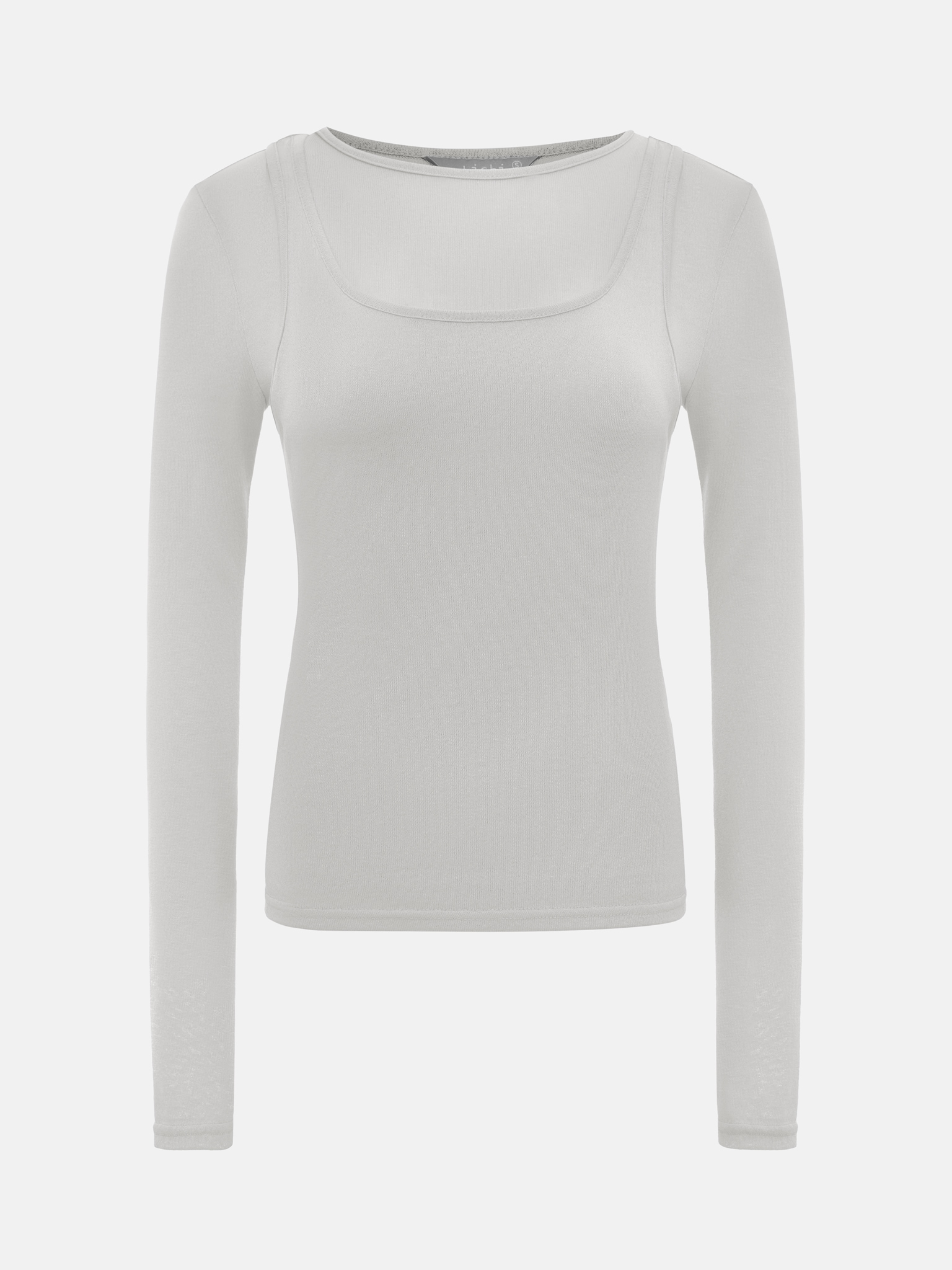 Лонгслив из полупрозрачной ткани с майкой