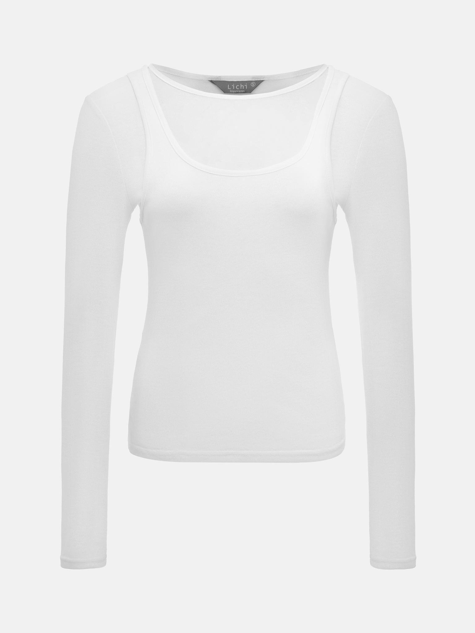 Лонгслив из полупрозрачной ткани с майкой