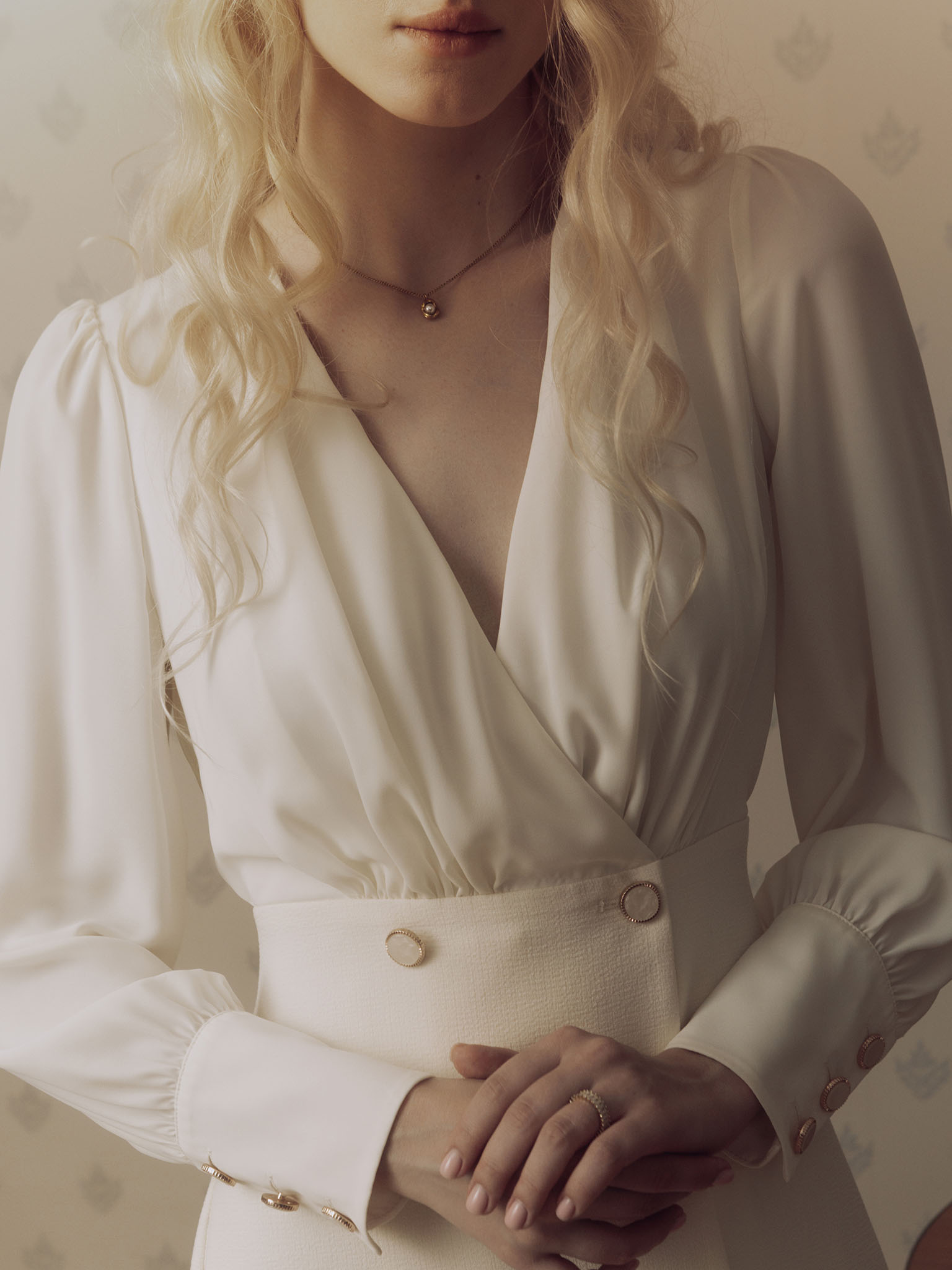 Mini combo dress with wrap bodice