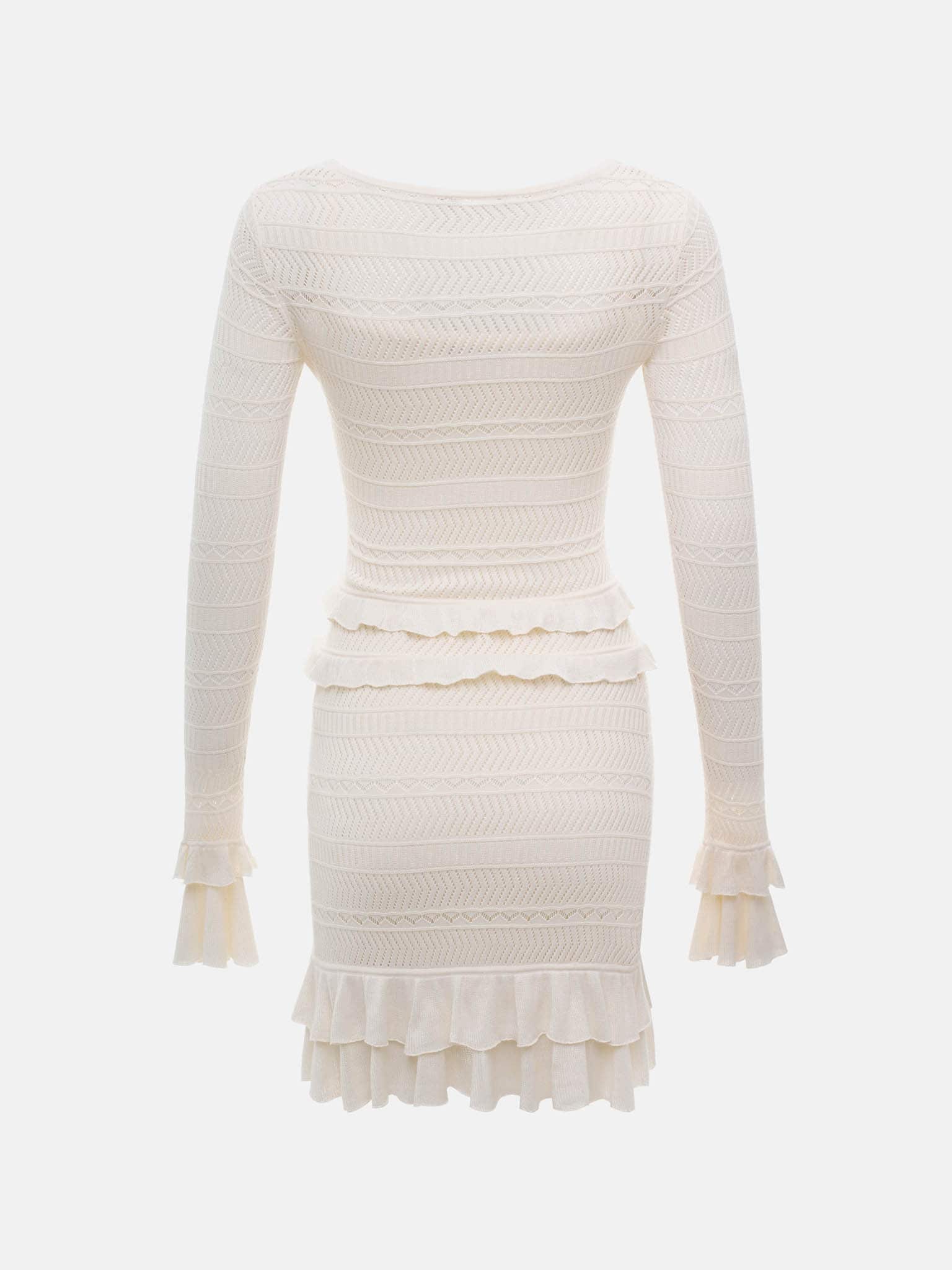 Minikleid aus Strick mit Lochmuster