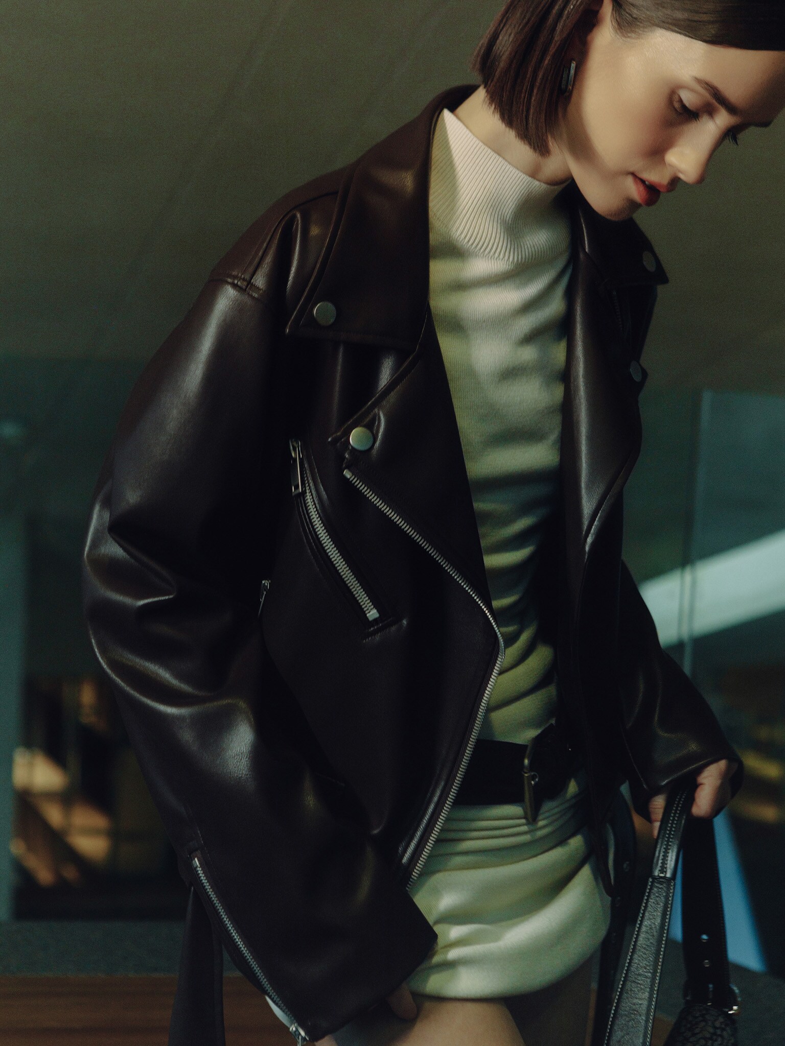 Jacke in Übergröße aus Eco-Leder