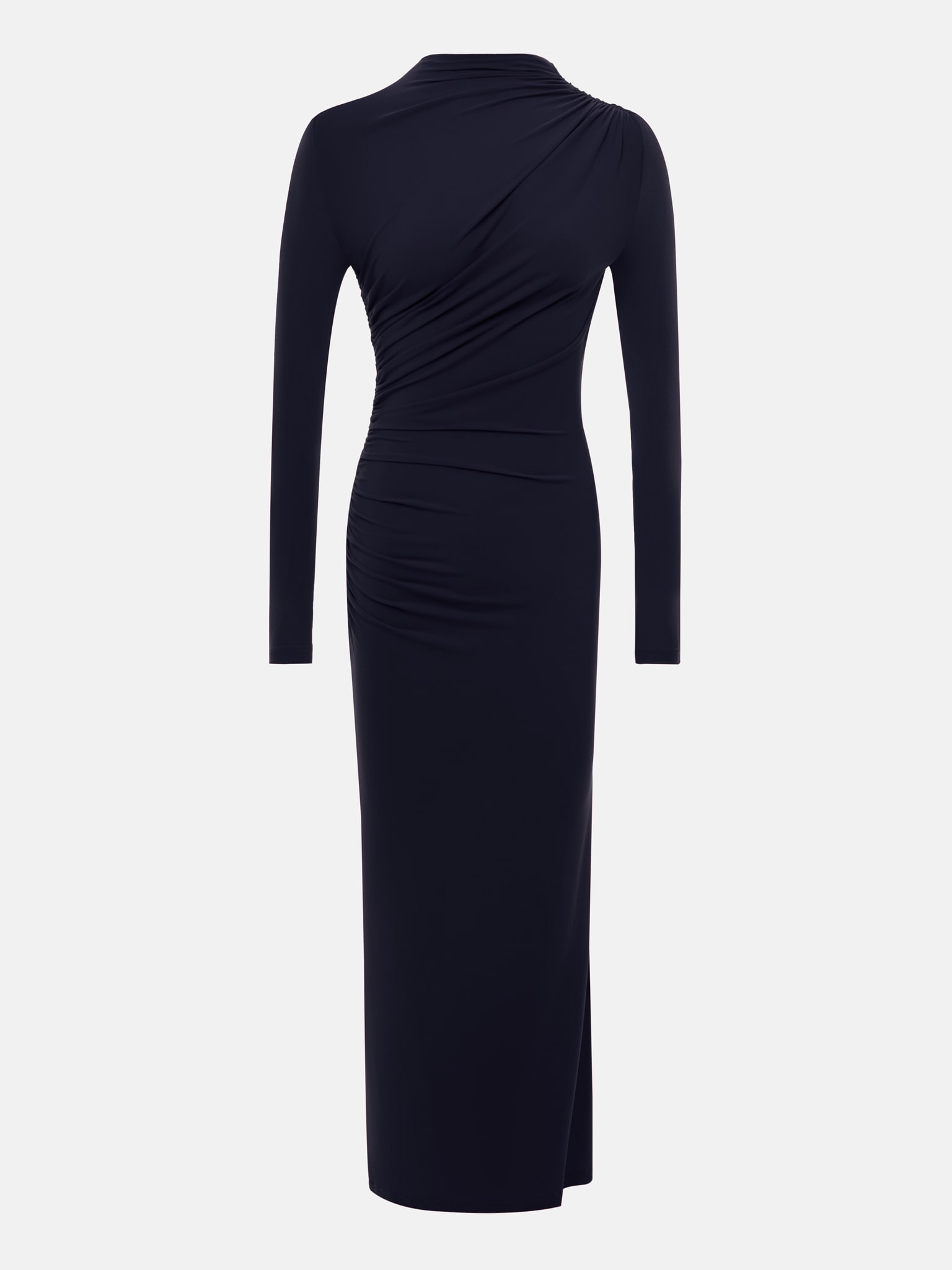 Jersey Midi Dress With Asymmetric Draperies LICHI Online Fashion Store jersey-midi-dress-with-asymmetric-draperies-lichi-online-fashion-store