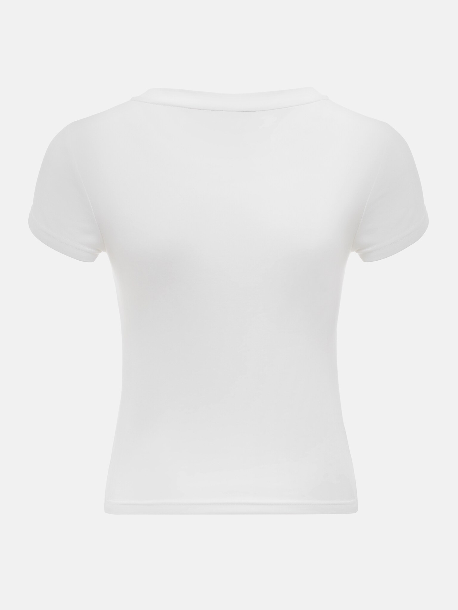 Cropped fitted T-shirt with lettering :: LICHI - Online fashion store