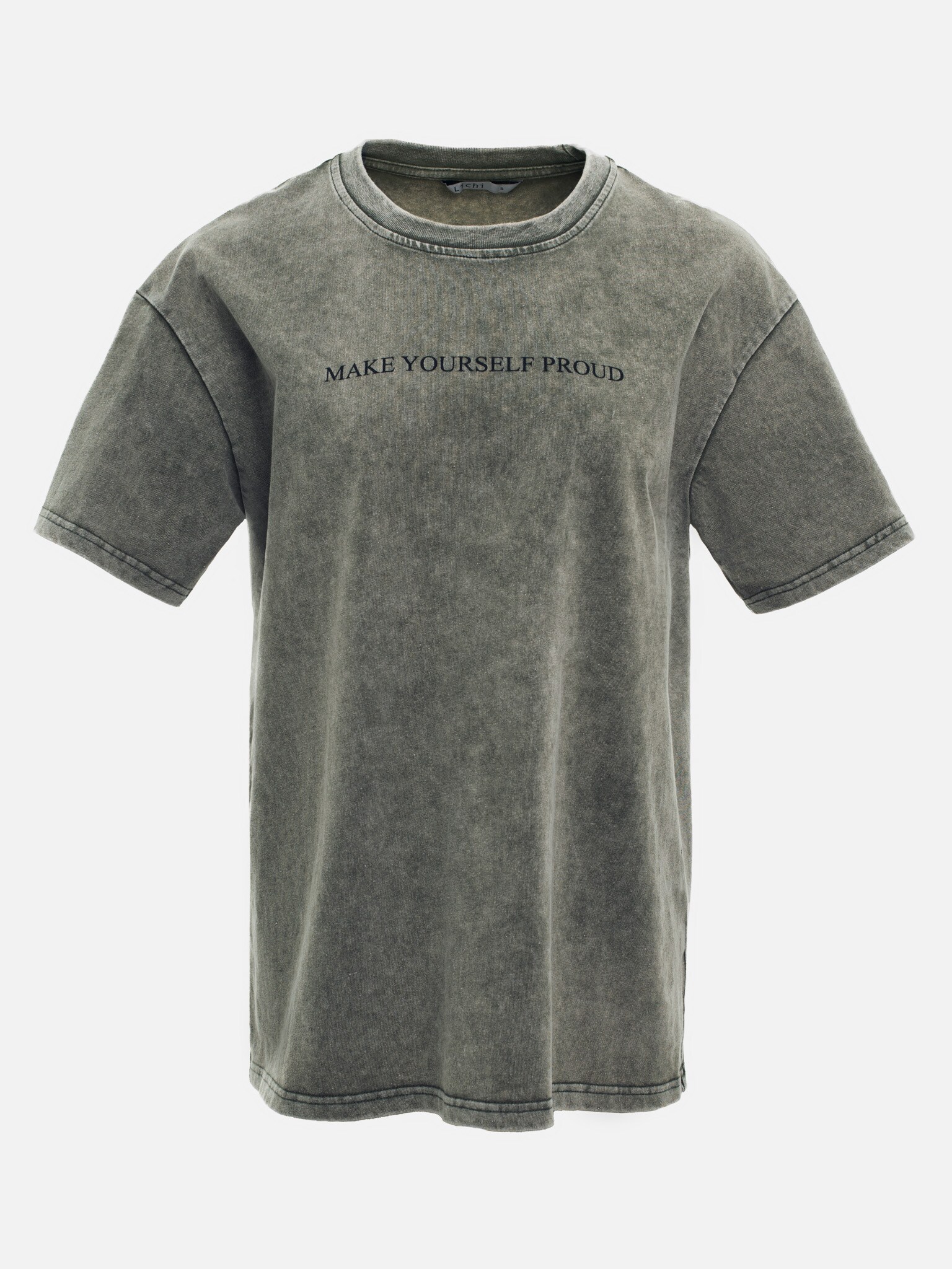 Loose T-shirt with scuffs and lettering