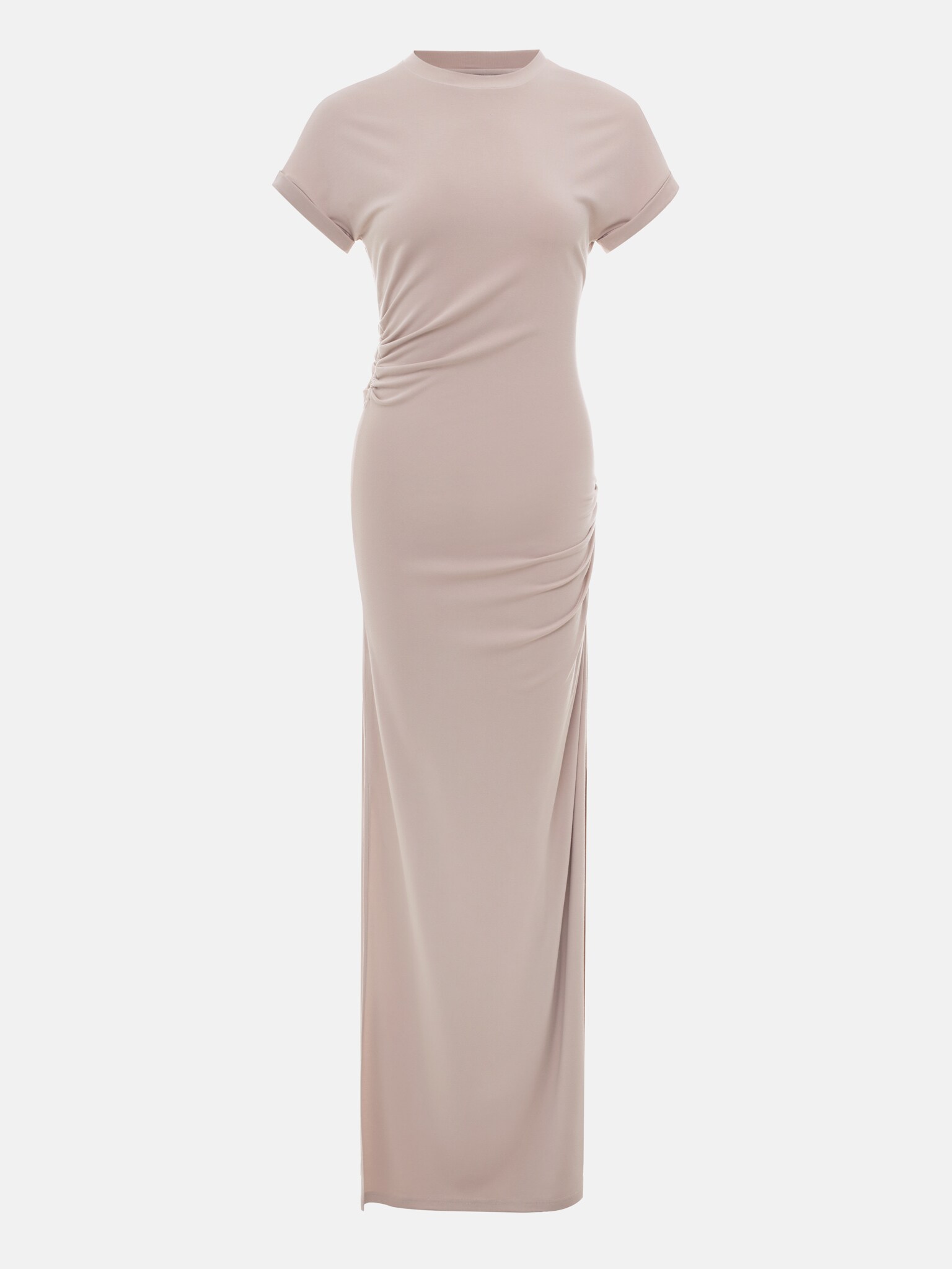 Fitted maxi dress with short sleeves