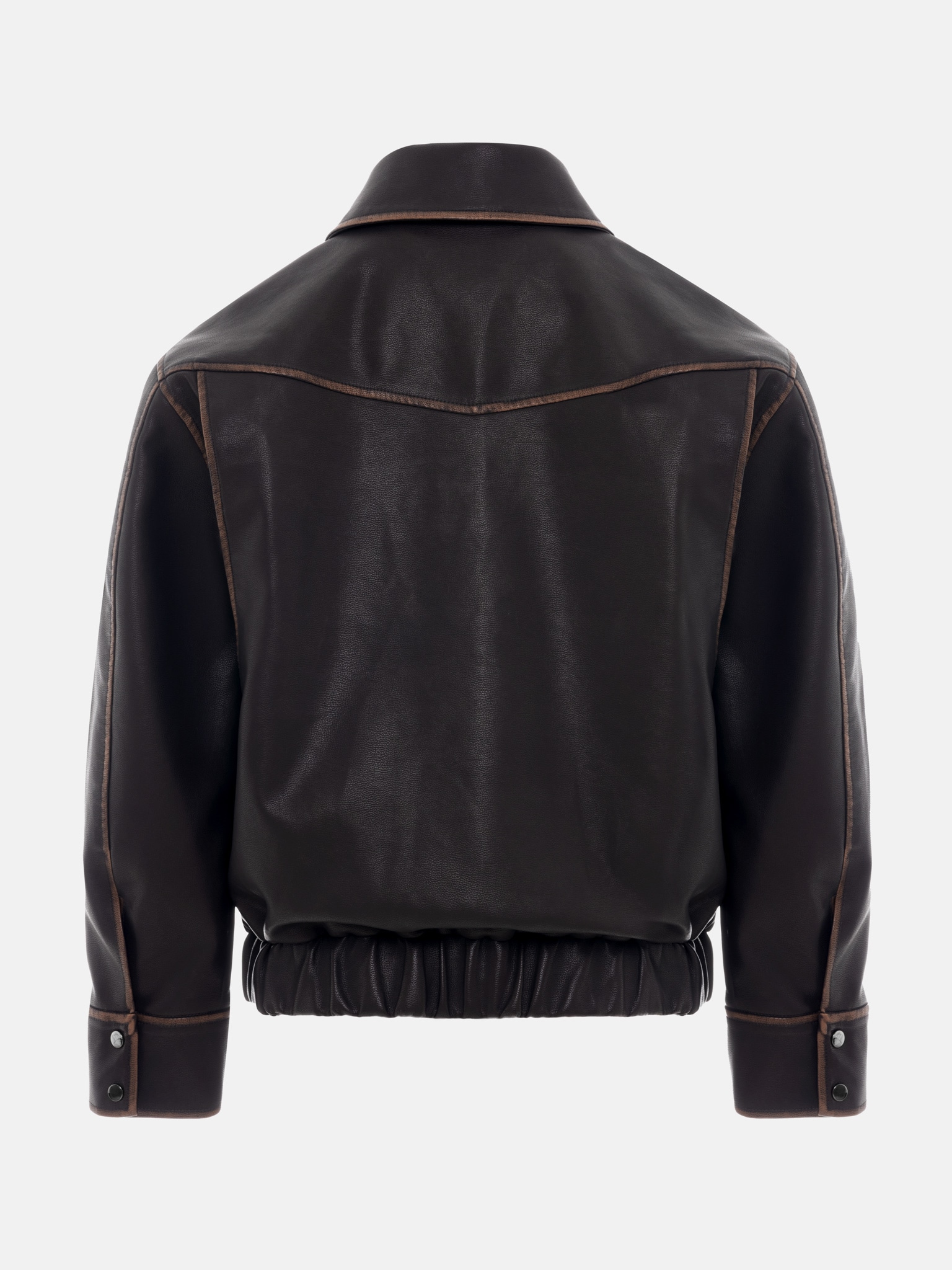 Eco-leather jacket with patch pockets