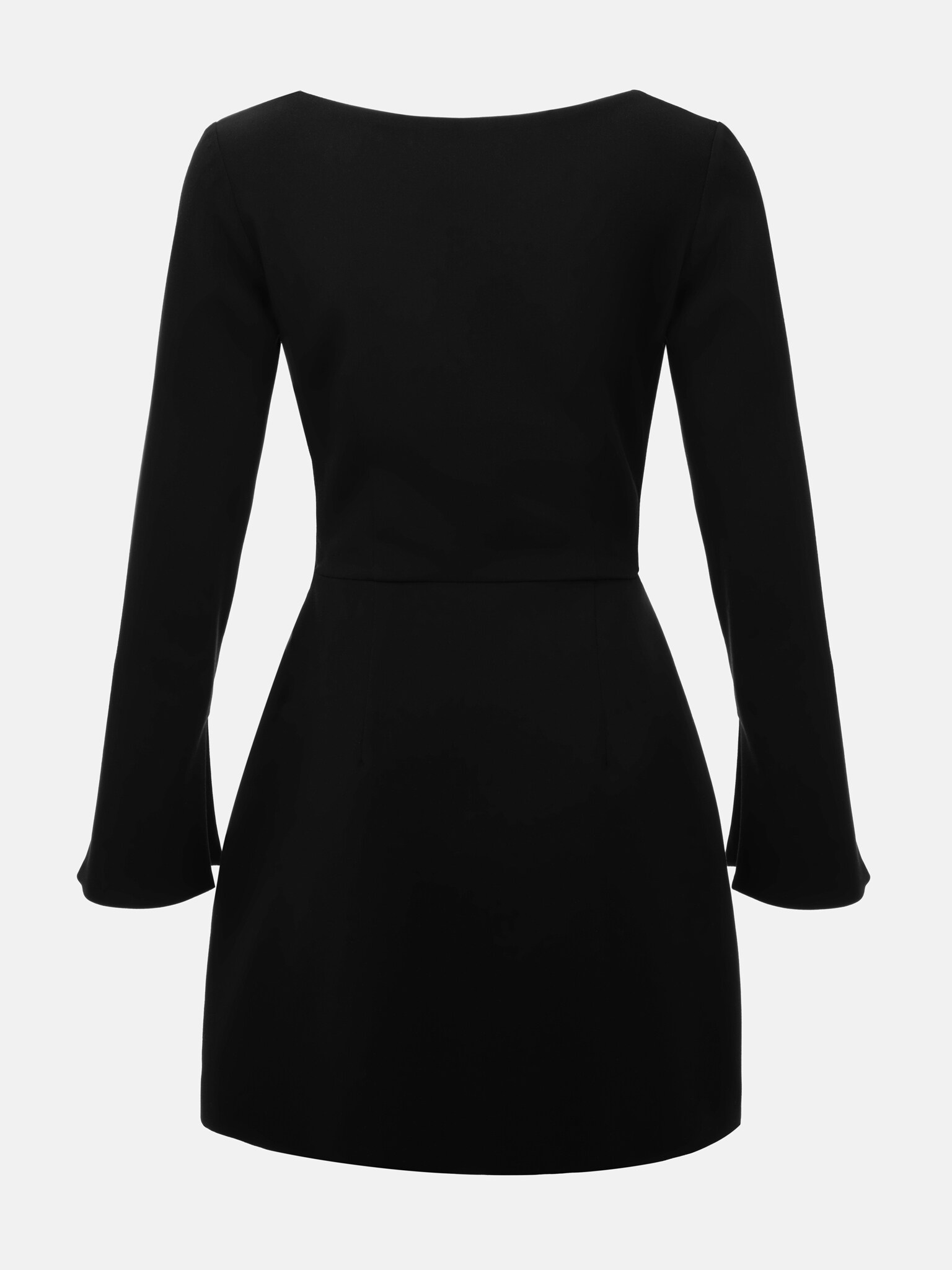 Mini dress with square neckline and A-silhouette skirt