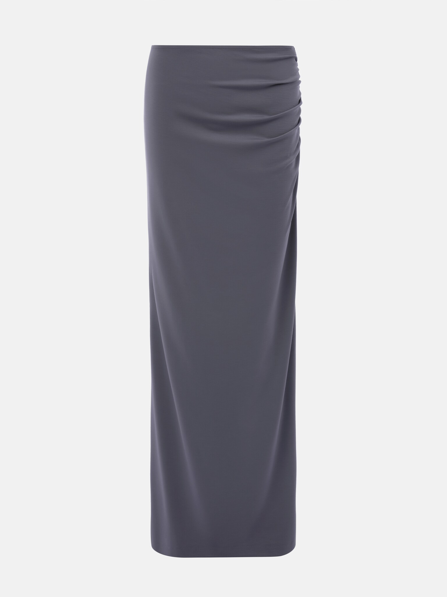 Maxi skirt with asymmetrical gathering