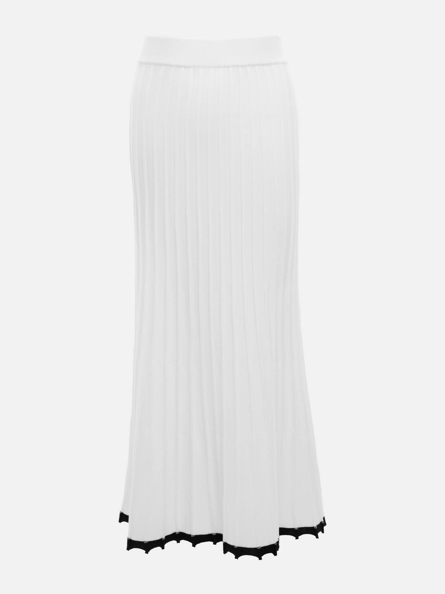 Pleated knitted midi skirt